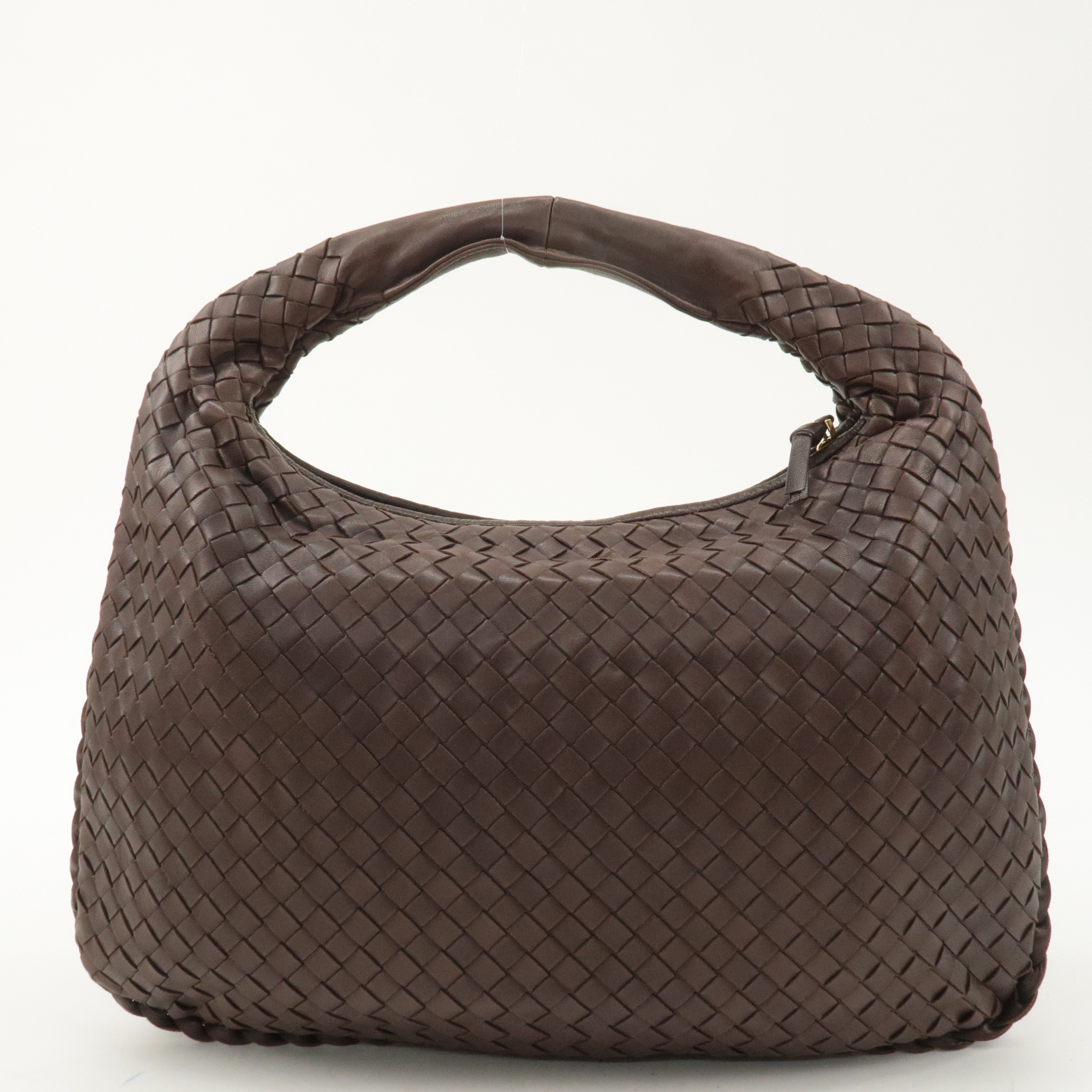 BOTTEGA VENETA Hobo Intrecciato Leather Shoulder Bag Brown 115653