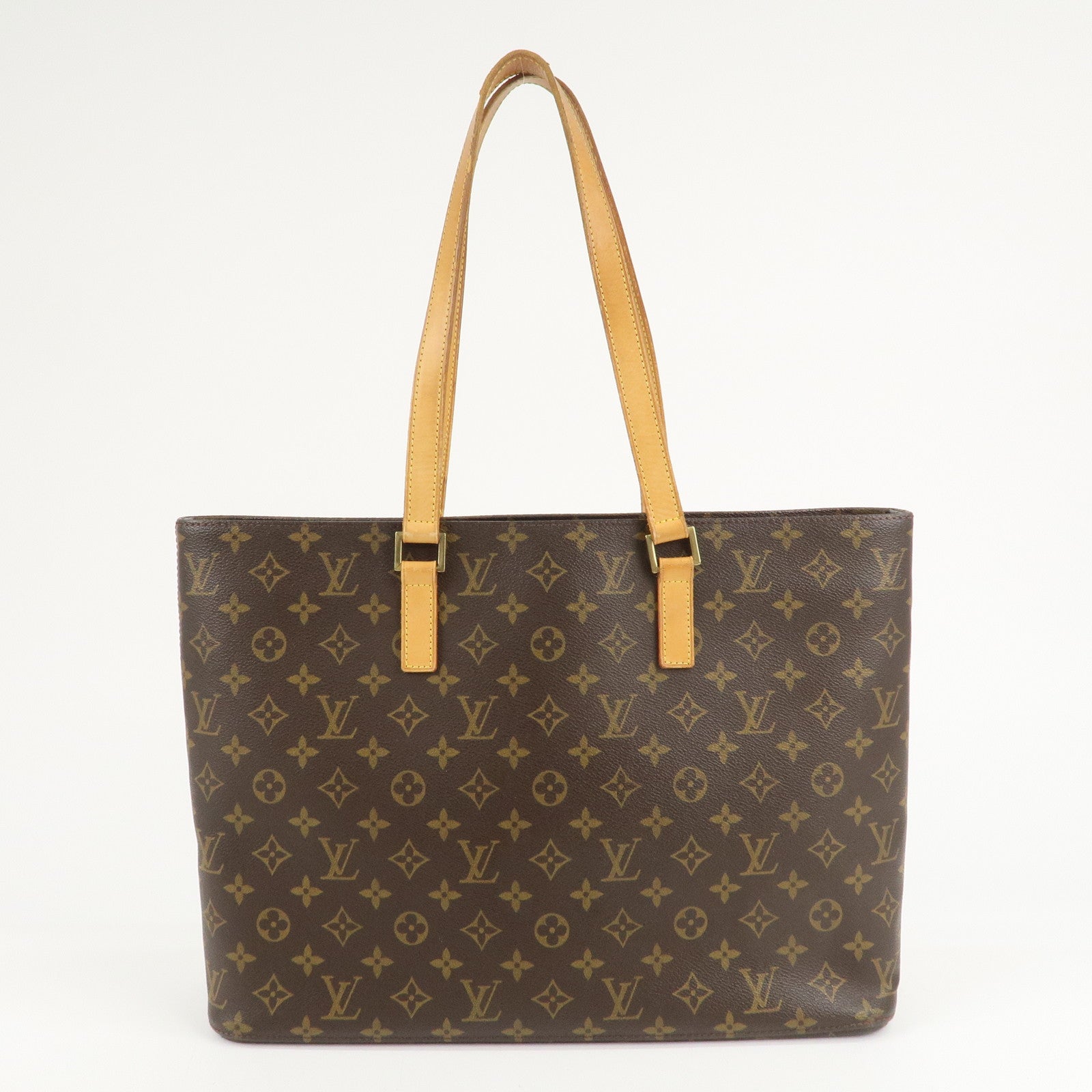 Louis Vuitton Monogram Luco Tote Bag Hand Bag Brown M51155 Used