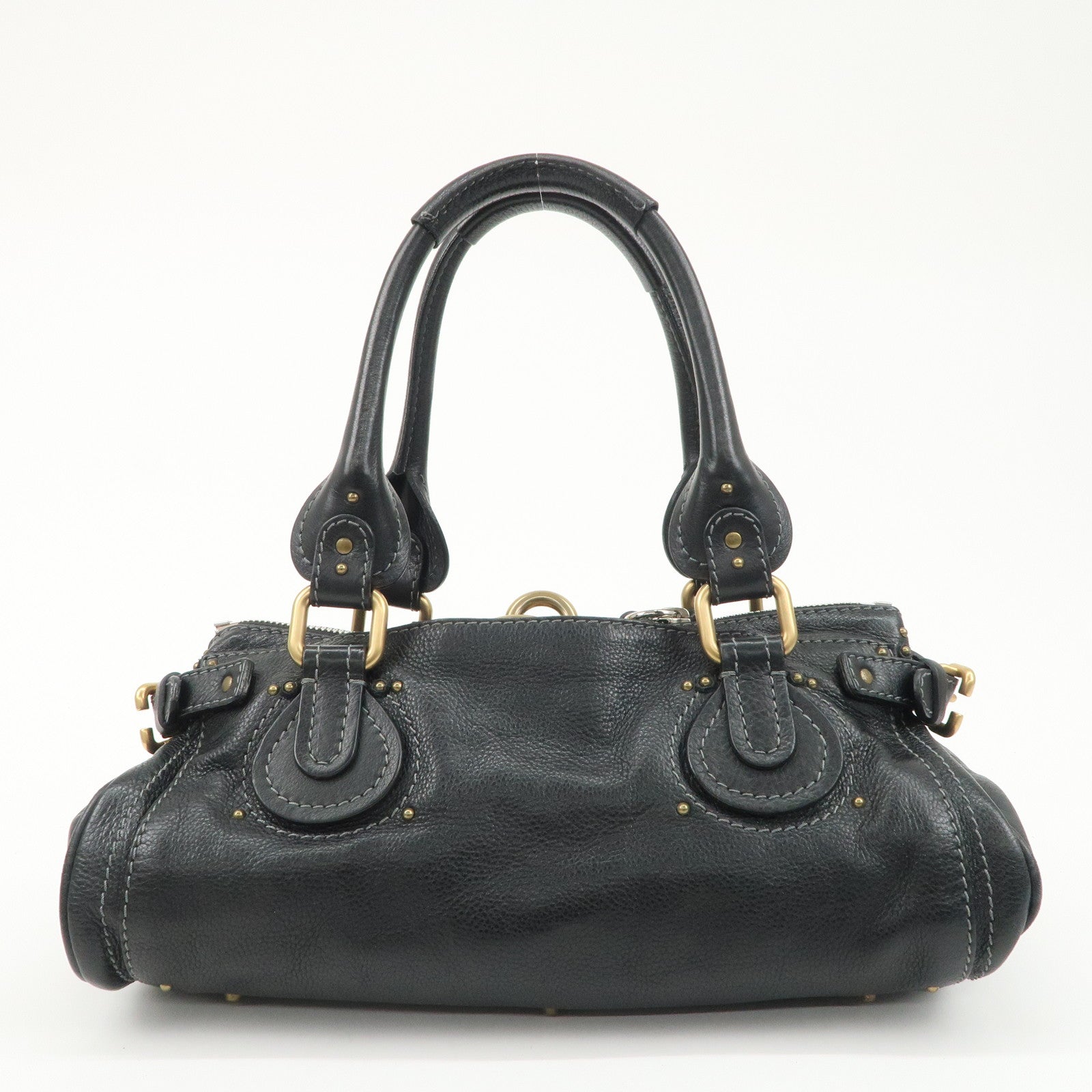 Chloe Paddington Leather Hand Bag Black Gold Hardware