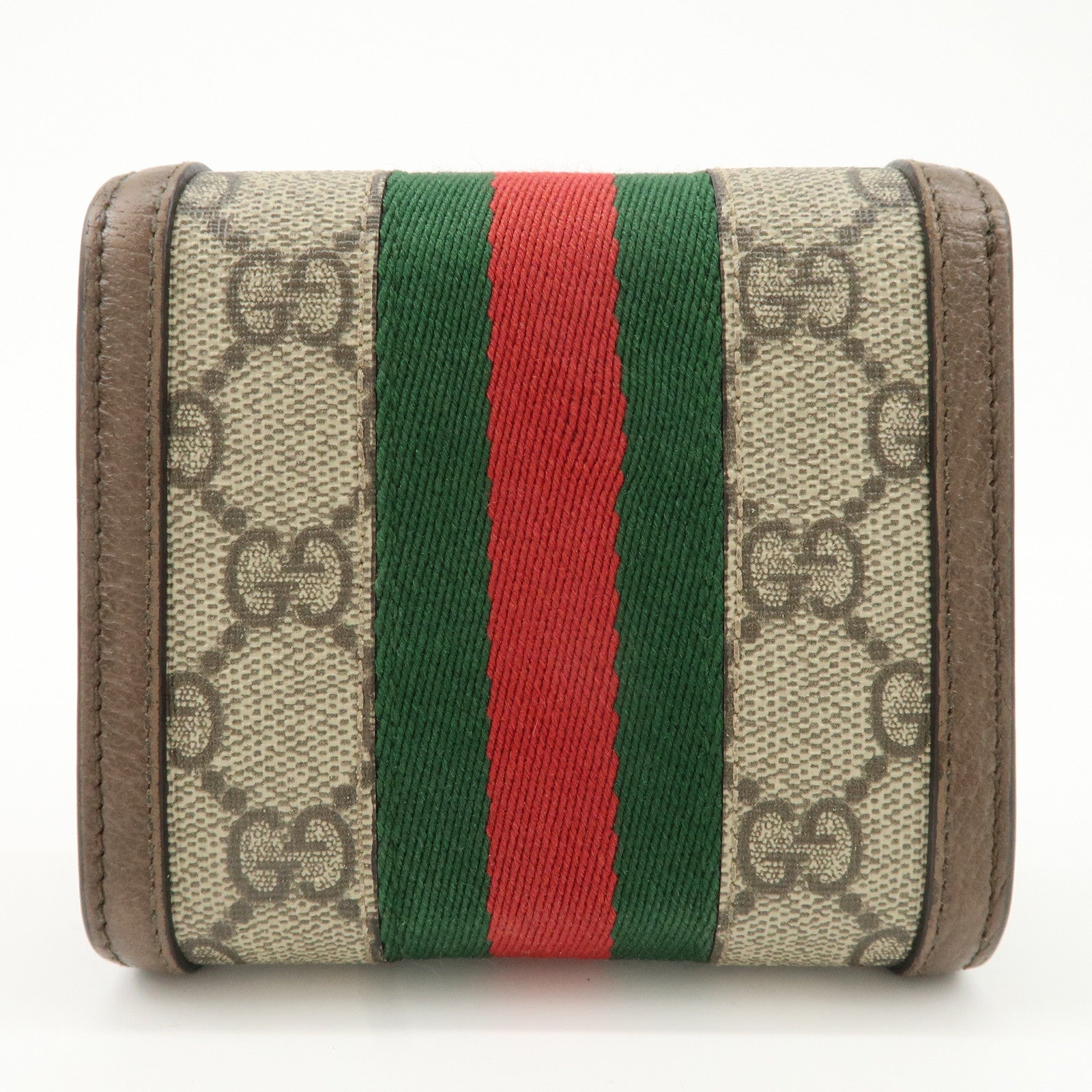 GUCCI Ophidia Sherry GG Supreme Leather Bifold Wallet 598662 Used