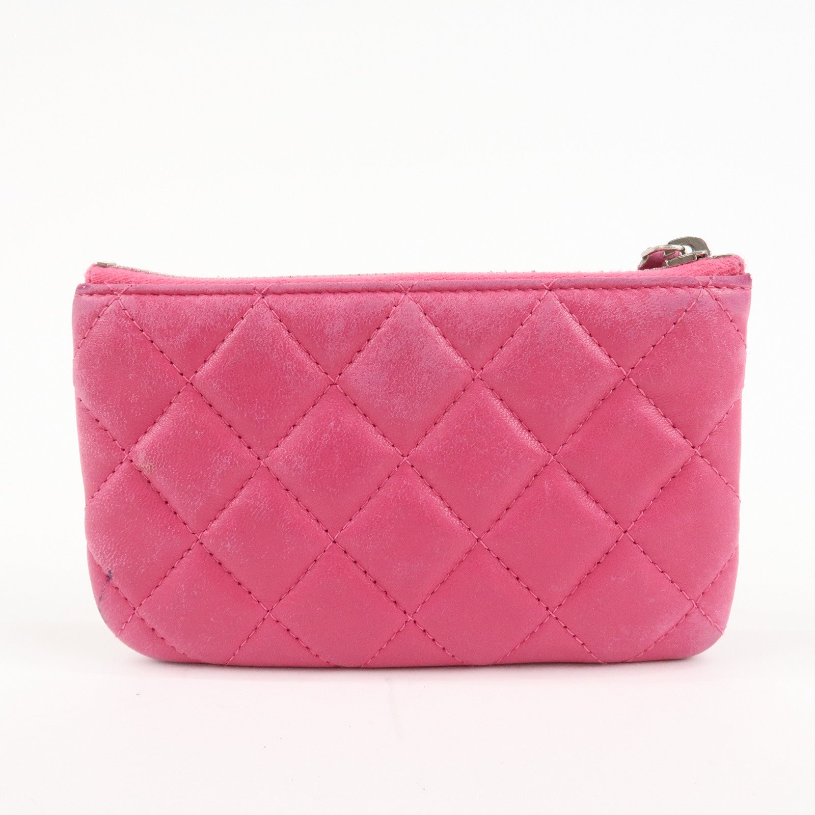 CHANEL Matelasse Lamb Skin Coco Mark Pouch Pink AP4020