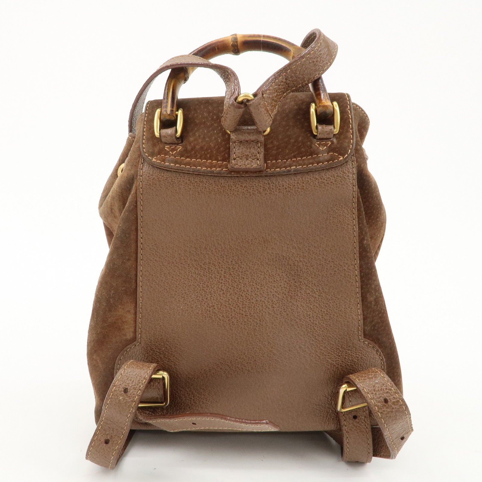 GUCCI Bamboo Suede Leather Mini Back Pack Brown 003.2852.0030