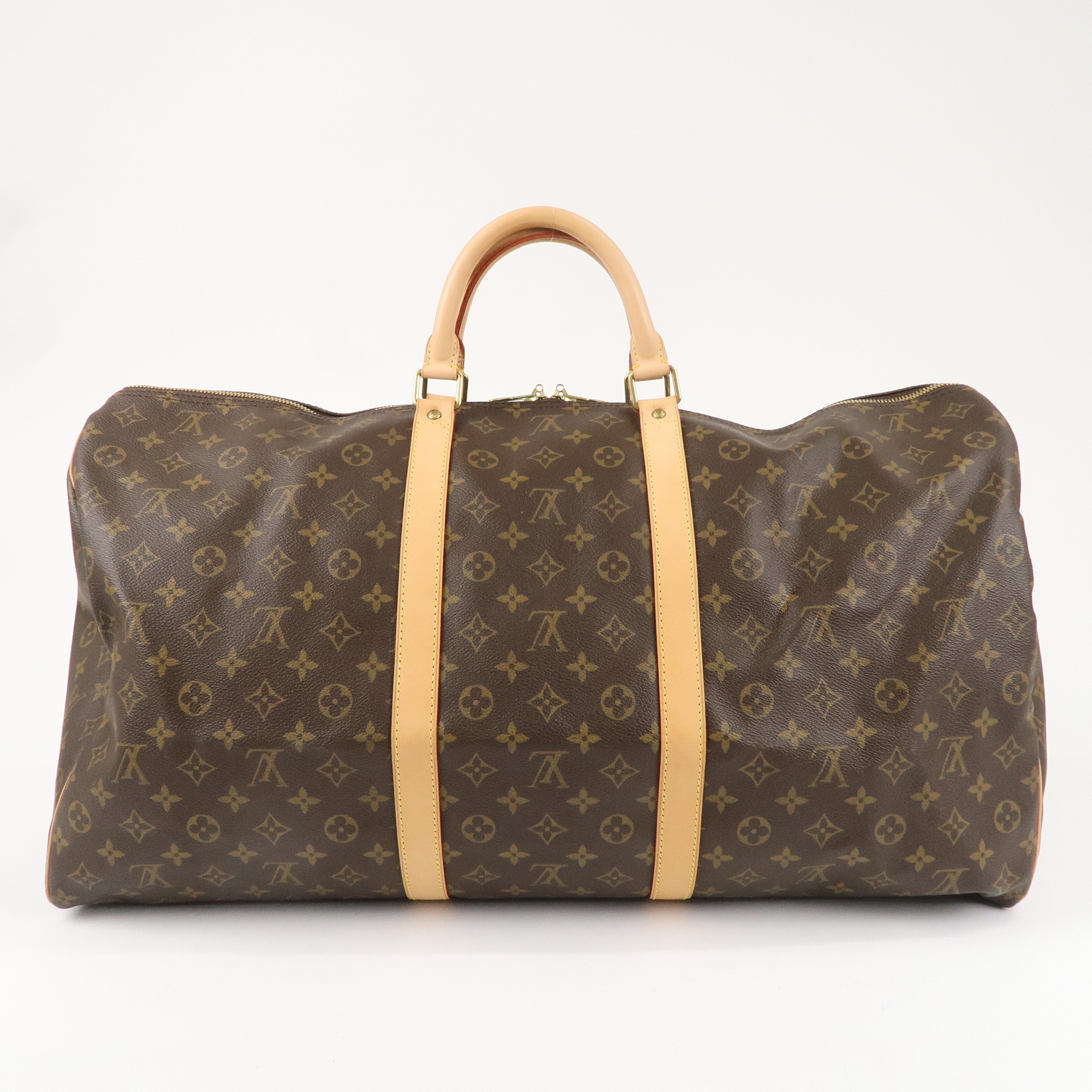 Louis Vuitton Monogram Keepall 60 Boston Bag Brown M42422