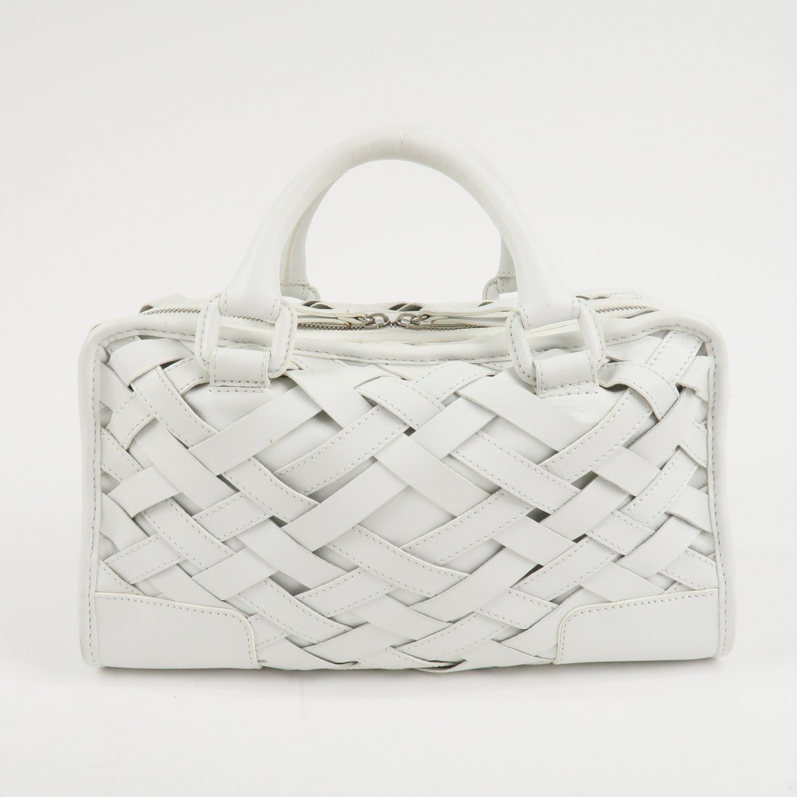 LOEWE Anaaglam Leather Hand Bag Amazone 28 White Used