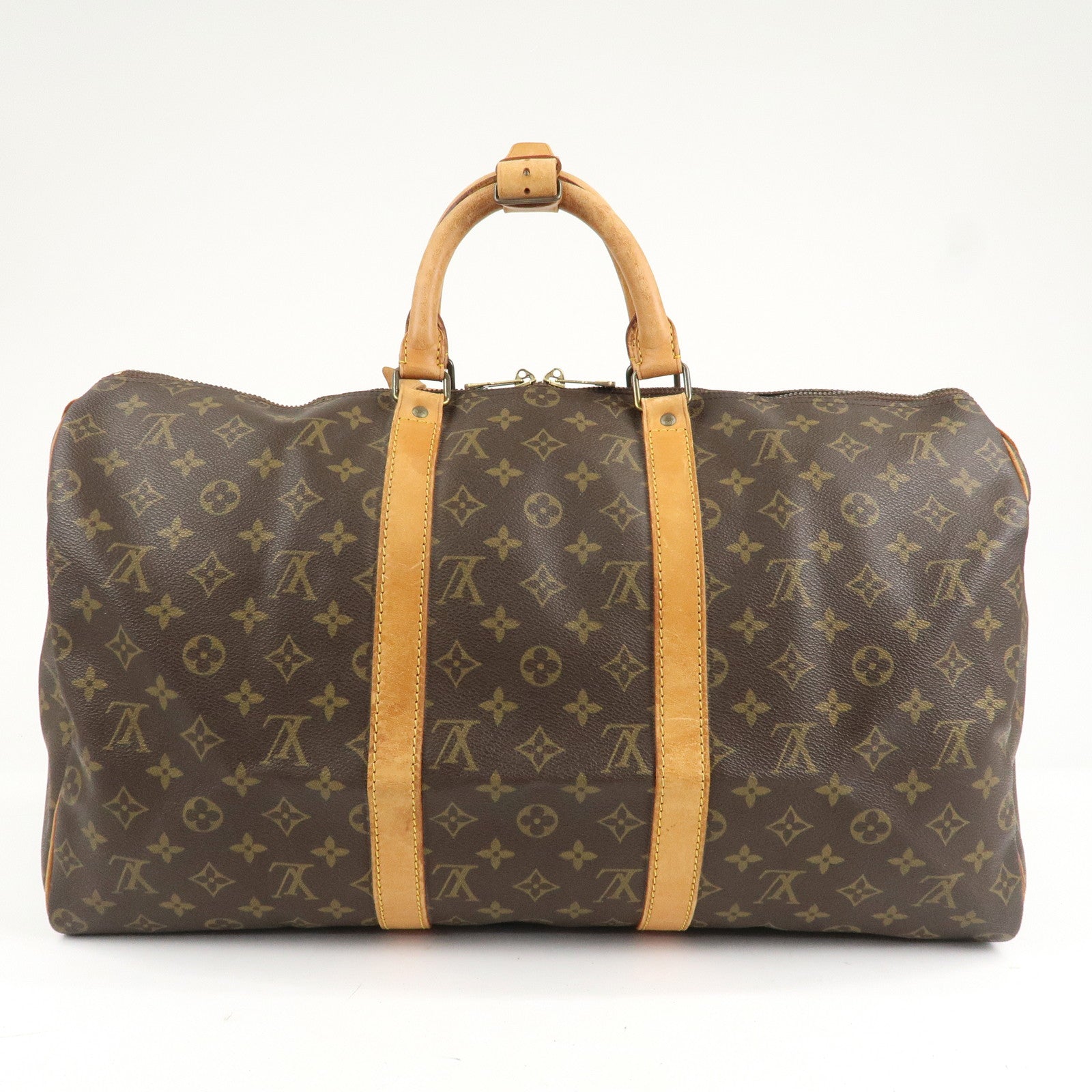 Louis Vuitton Monogram Keep All 50 Boston Bag Brown M41426 Used