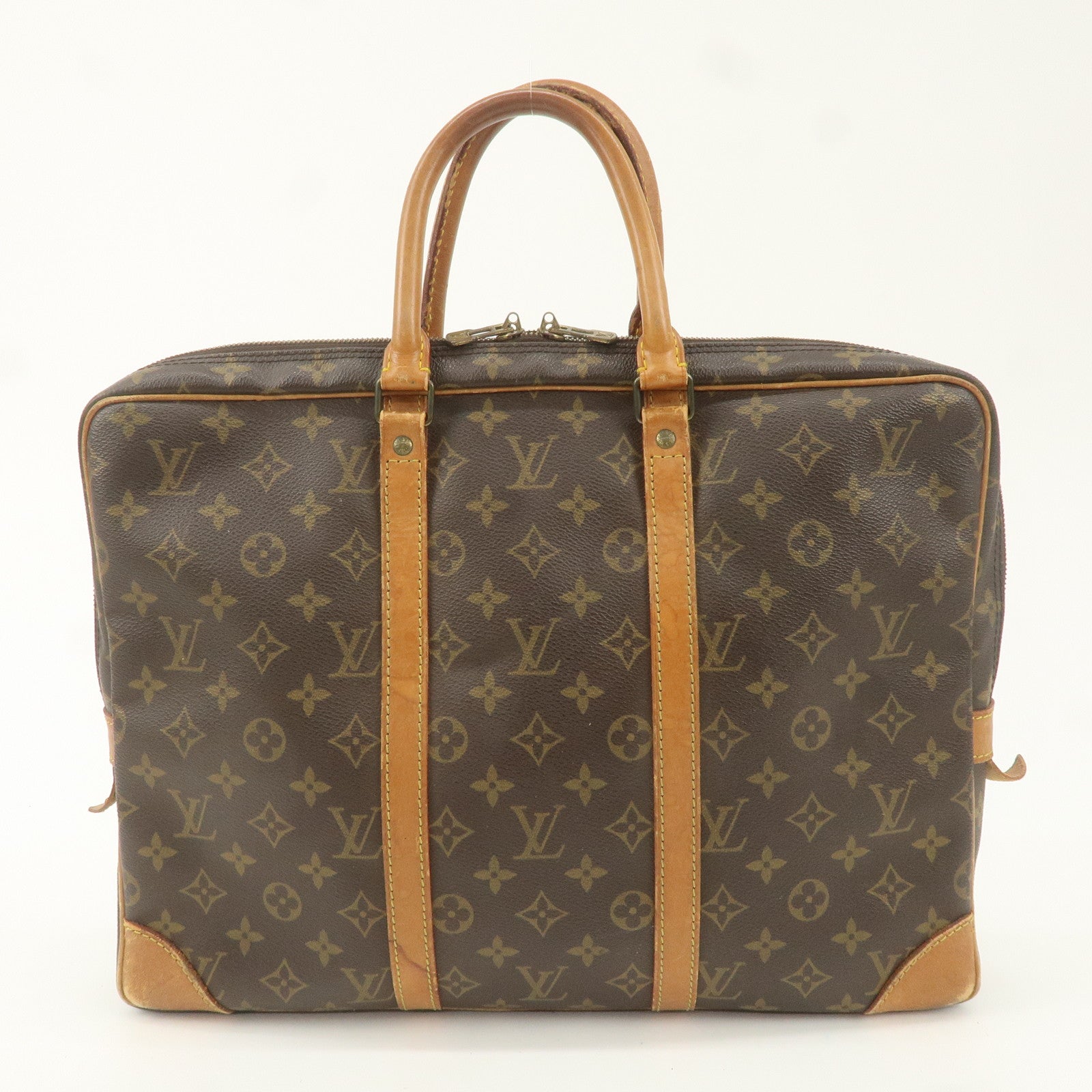 Louis Vuitton Monogram Porte Documents Voyage Bag Brown M53361