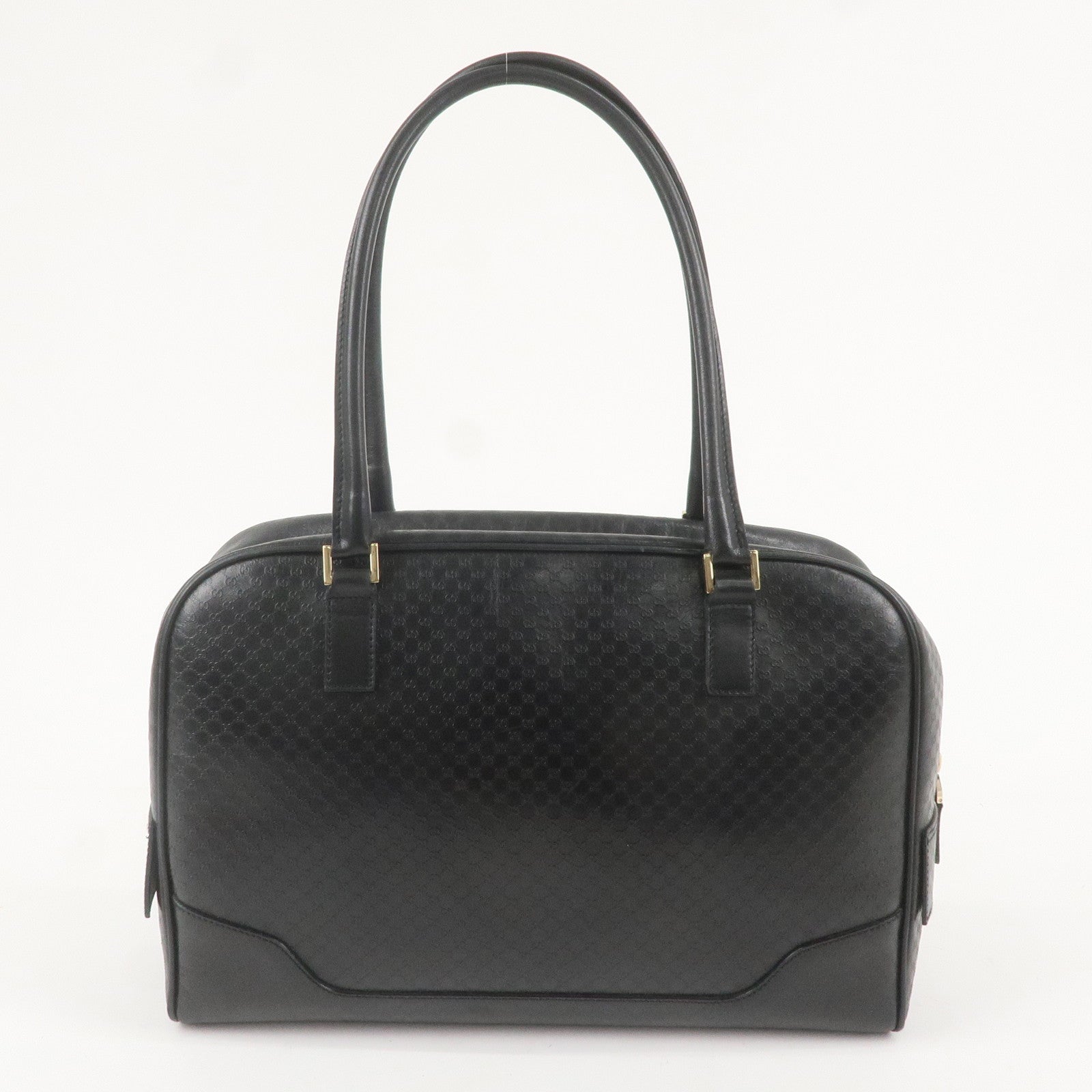 GUCCI Micro Guccissima Leather Handbag Black 002.1115