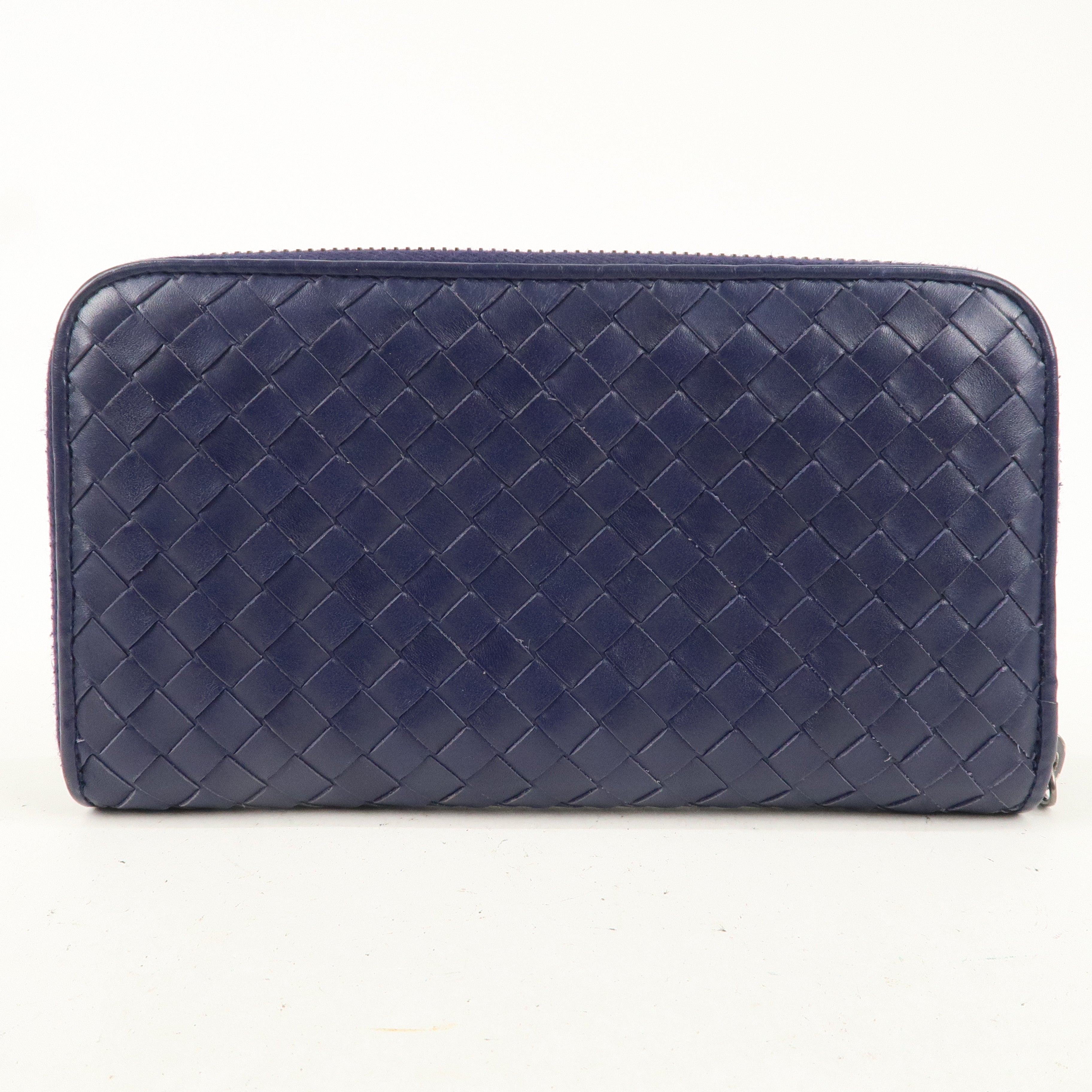 BOTTEGA VENETA Intrecciato Leather Round Zipper Long Wallet