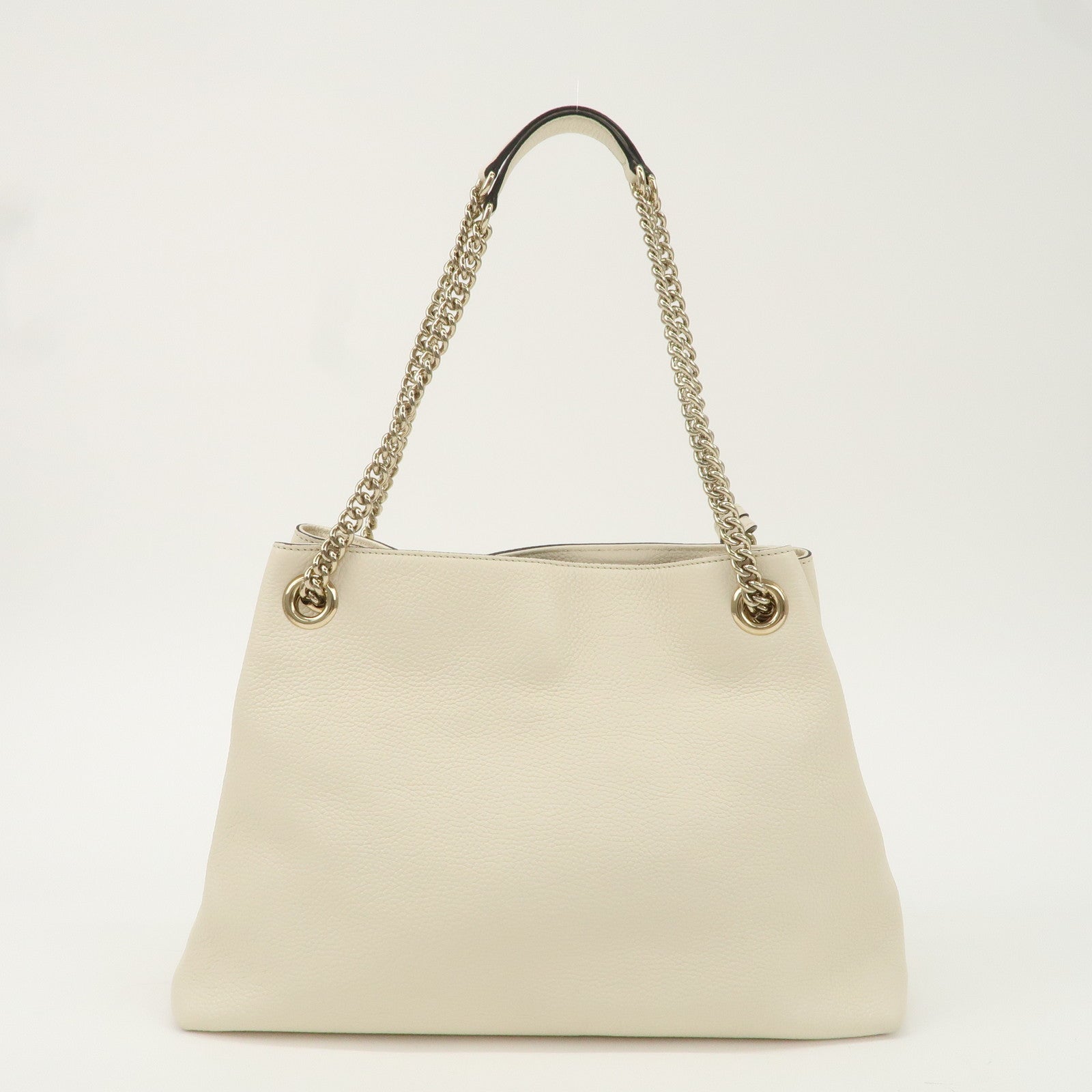 GUCCI SOHO Interlocking G Leather Chain Shoulder Bag Ivory 536196