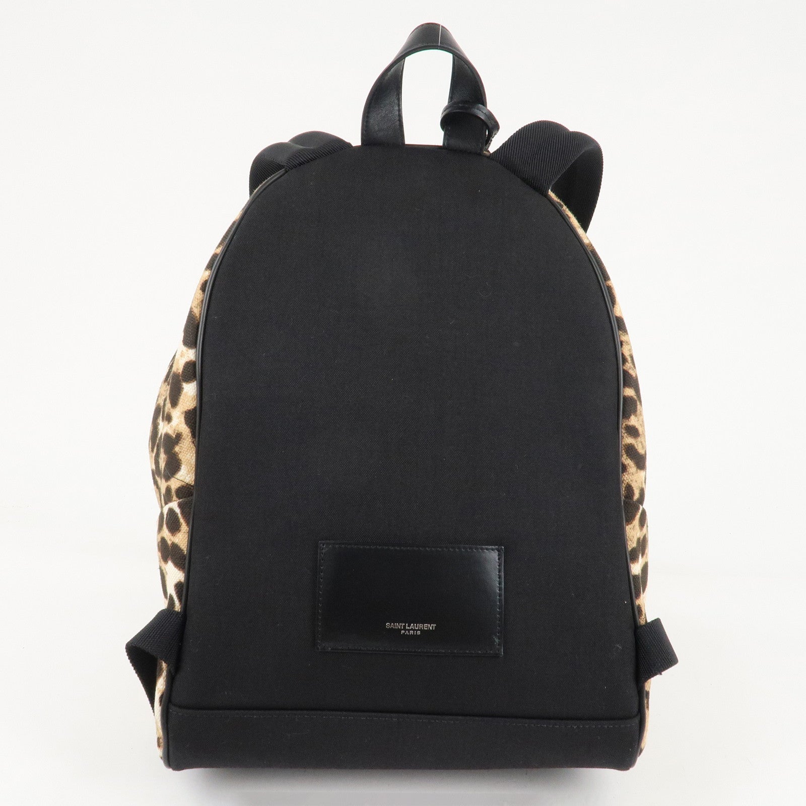 Saint Laurent Canvas Leather Back Pack Brown Beige Black