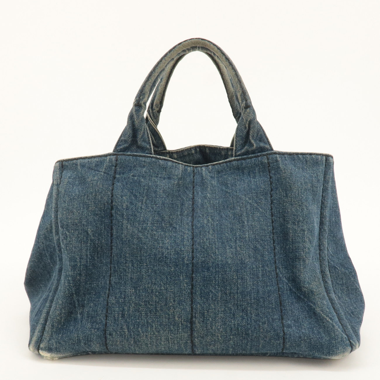 PRADA Canapa Denim 2Way Bag Hand Bag Shoulder Bag Blue B2642B