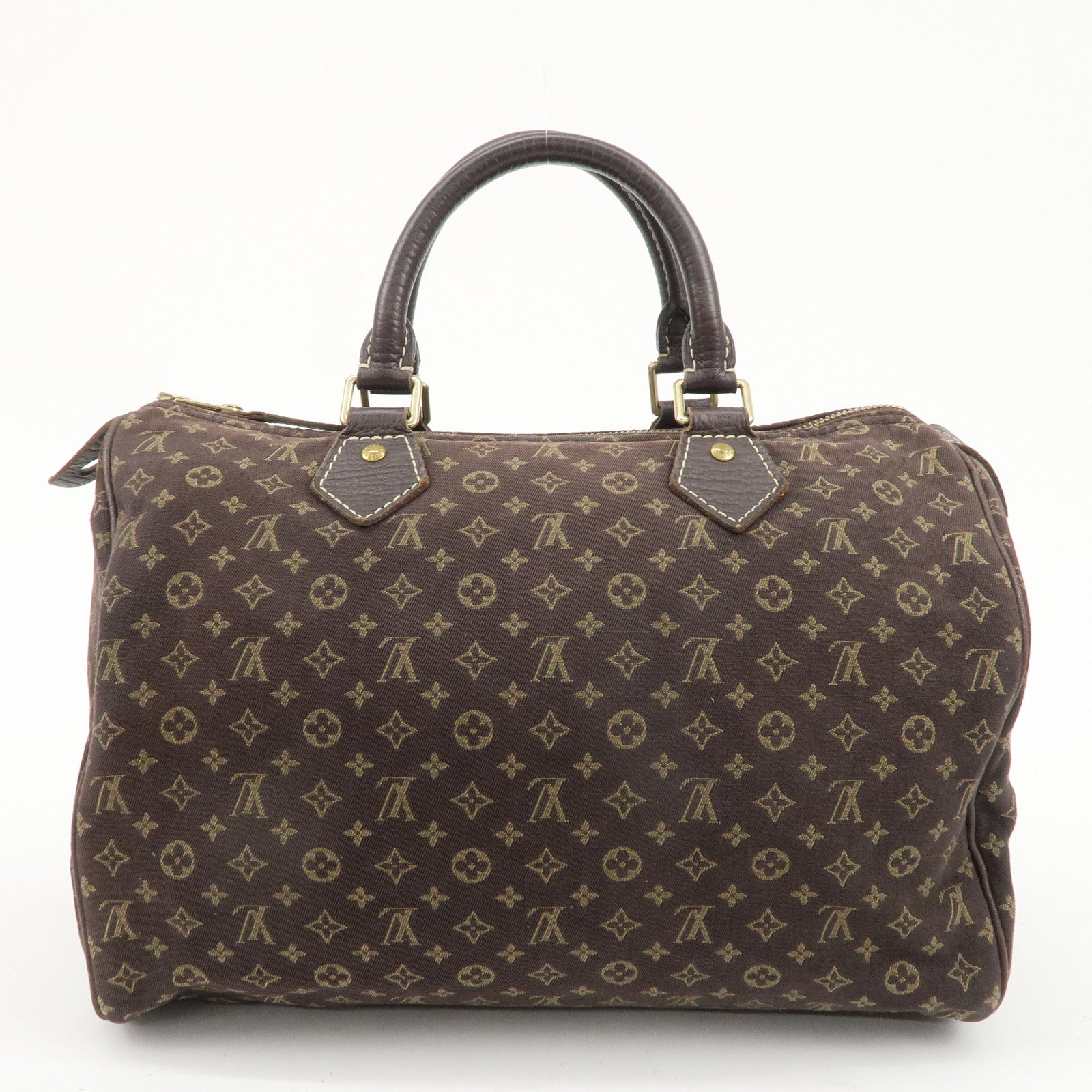 Louis Vuitton Monogram Mini Lin Speedy 30 Boston Bag Ebene M95224 Used