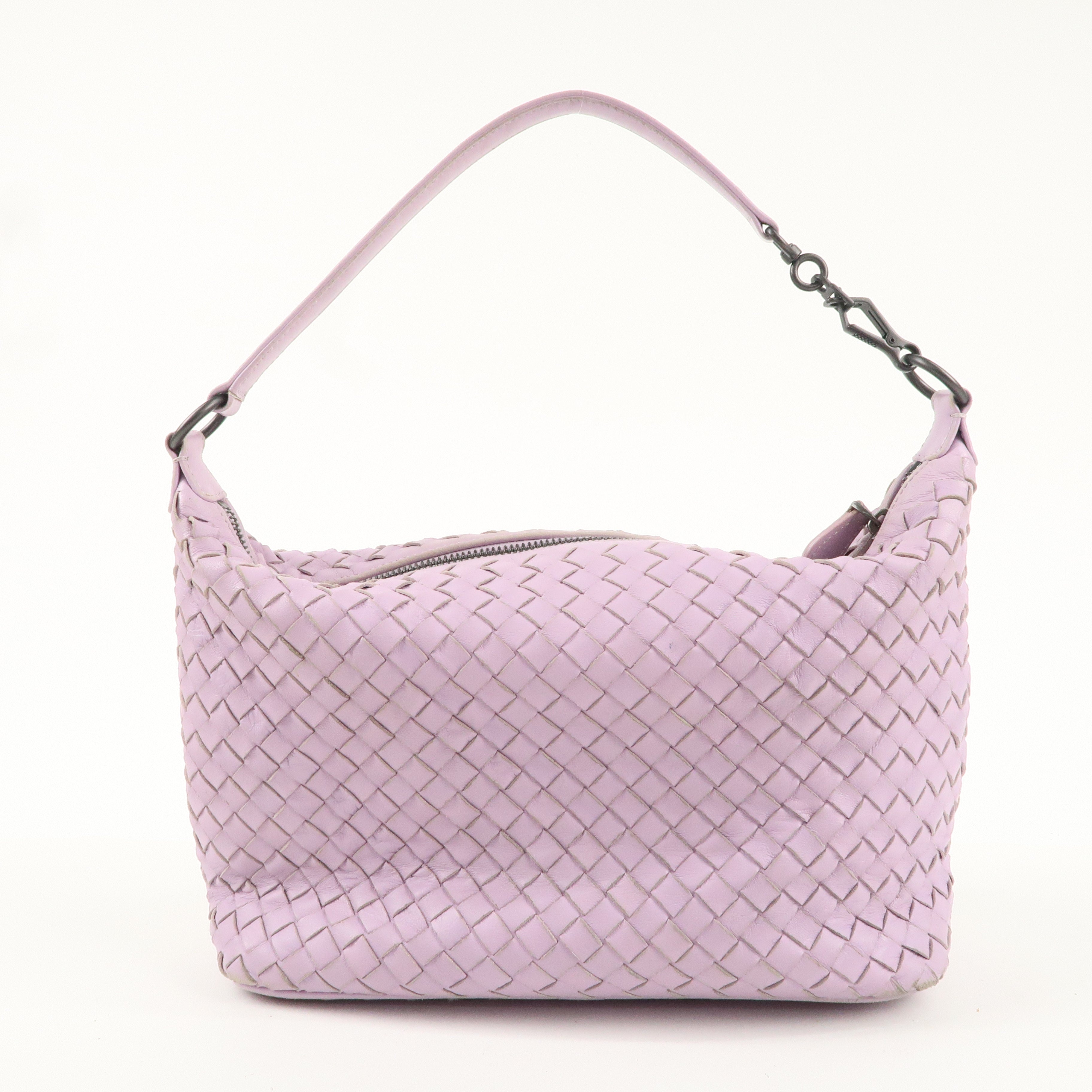 BOTTEGA VENETA Intrecciato Leather Shoulder Bag Lavender