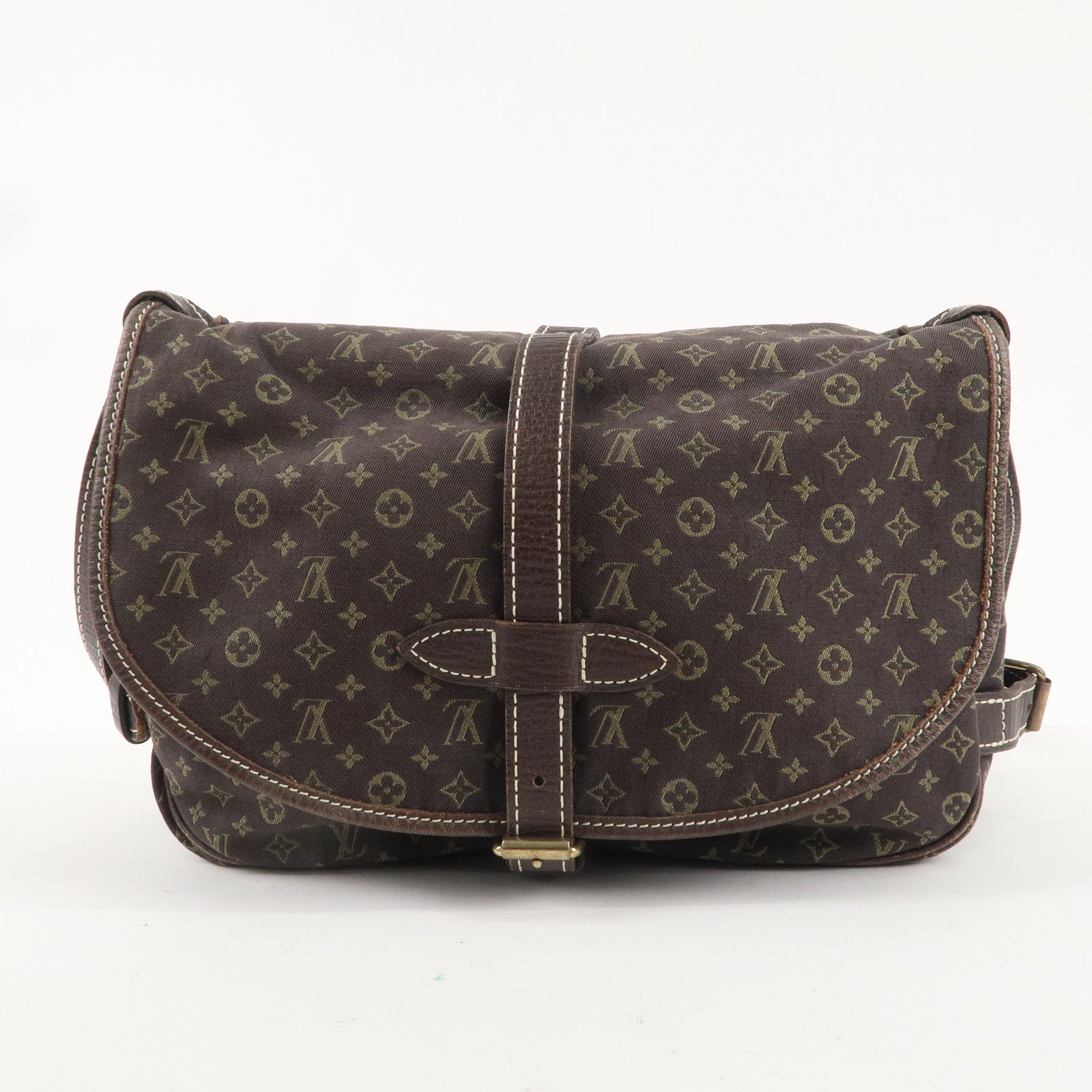 Louis Vuitton Monogram Mini Lin Saumur 30 Ebene Brown M95227