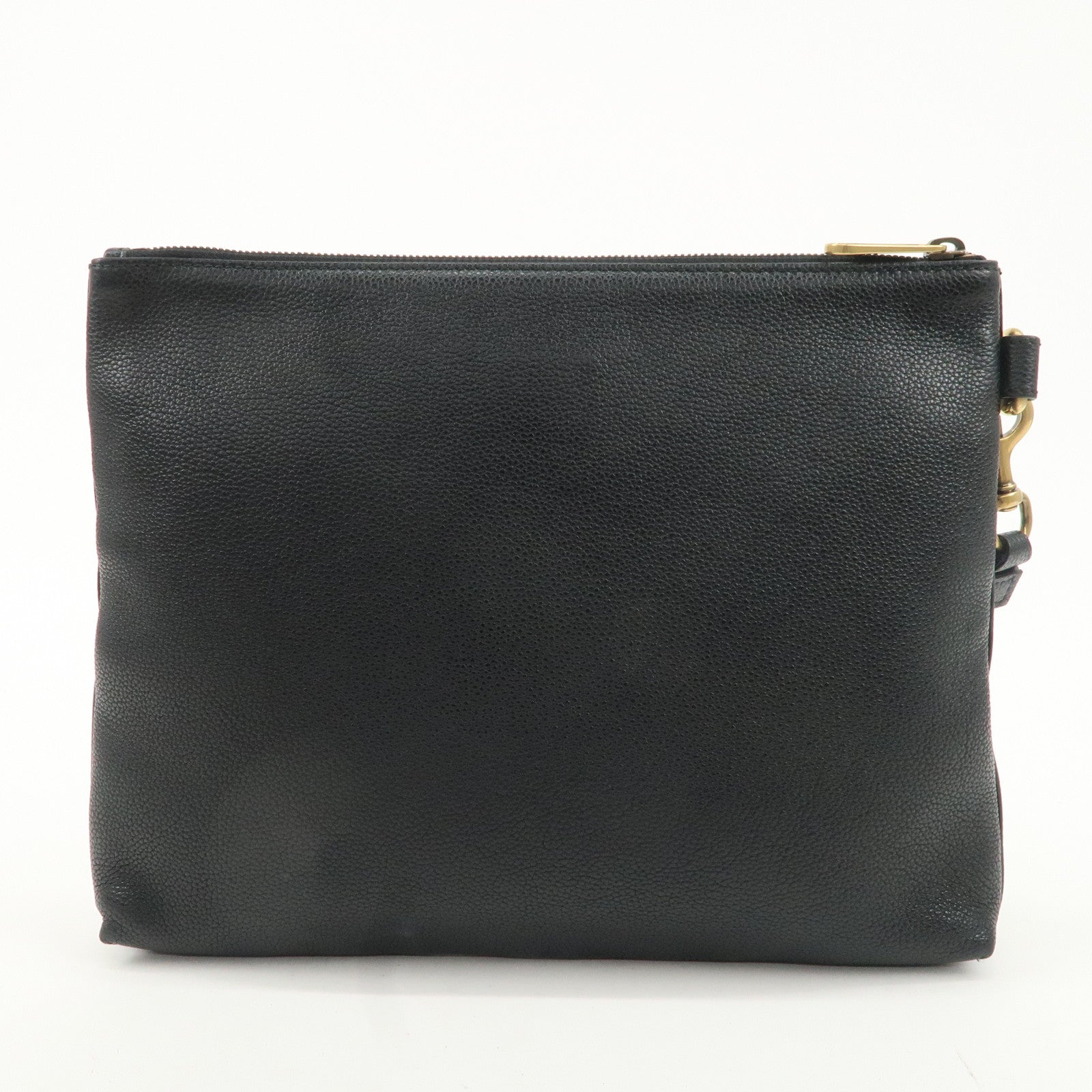 GUCCI Sherry Leather Portfolio Clutch Bag Medium Black 572770