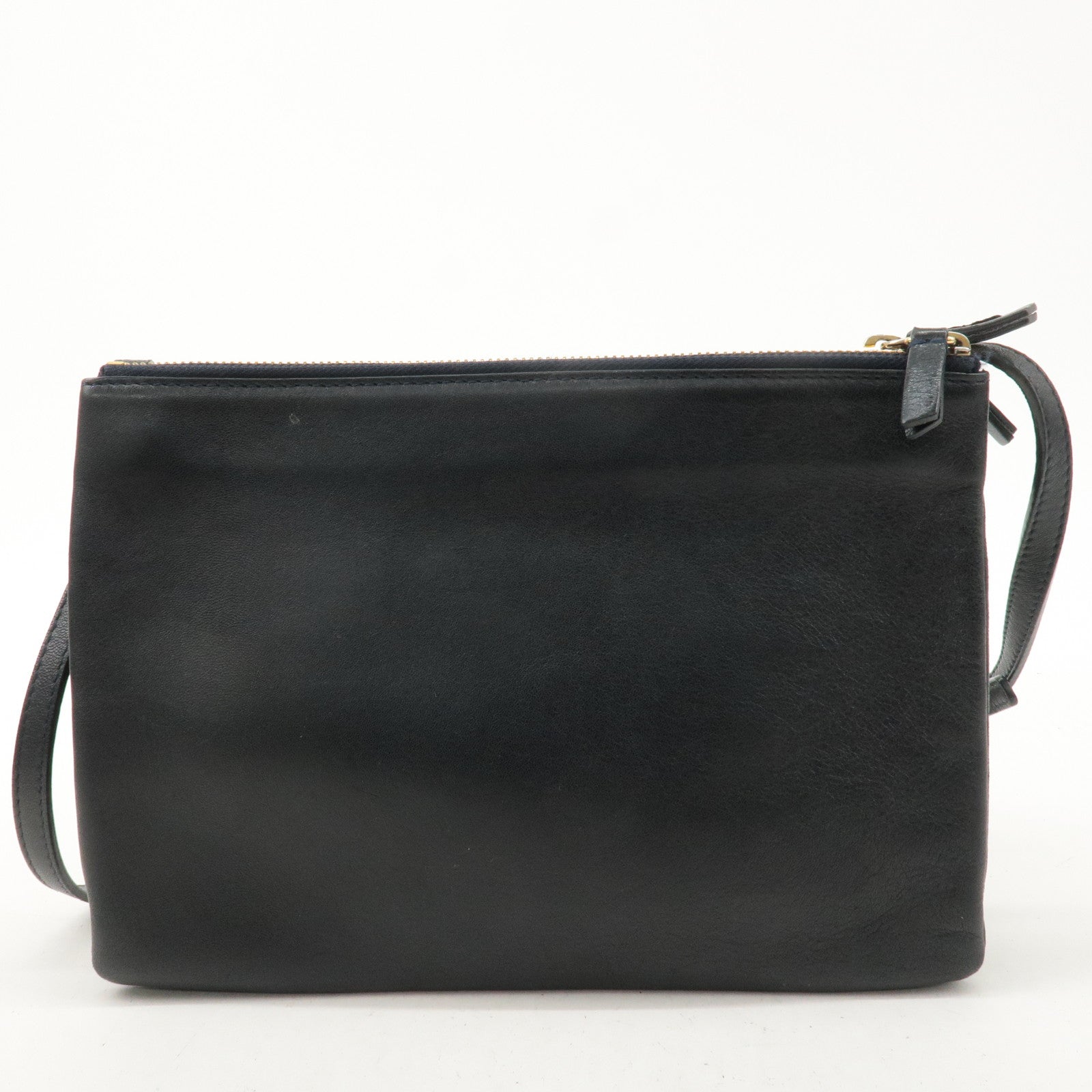 CELINE Leather Trio Large Shoulder Bag Balck