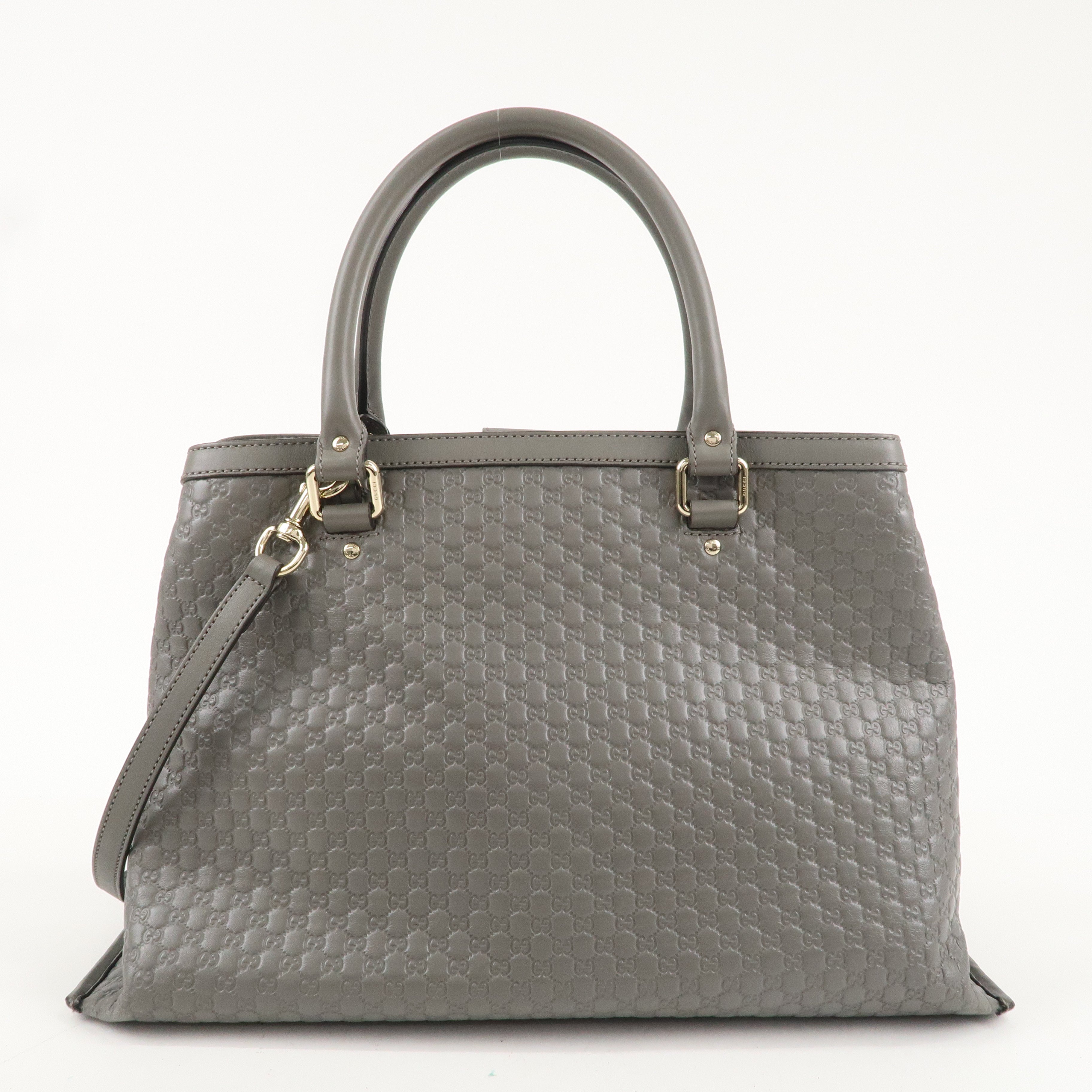 GUCCI Micro Guccissima Leather 2Way Shoulder Tote Bag Gray 510291