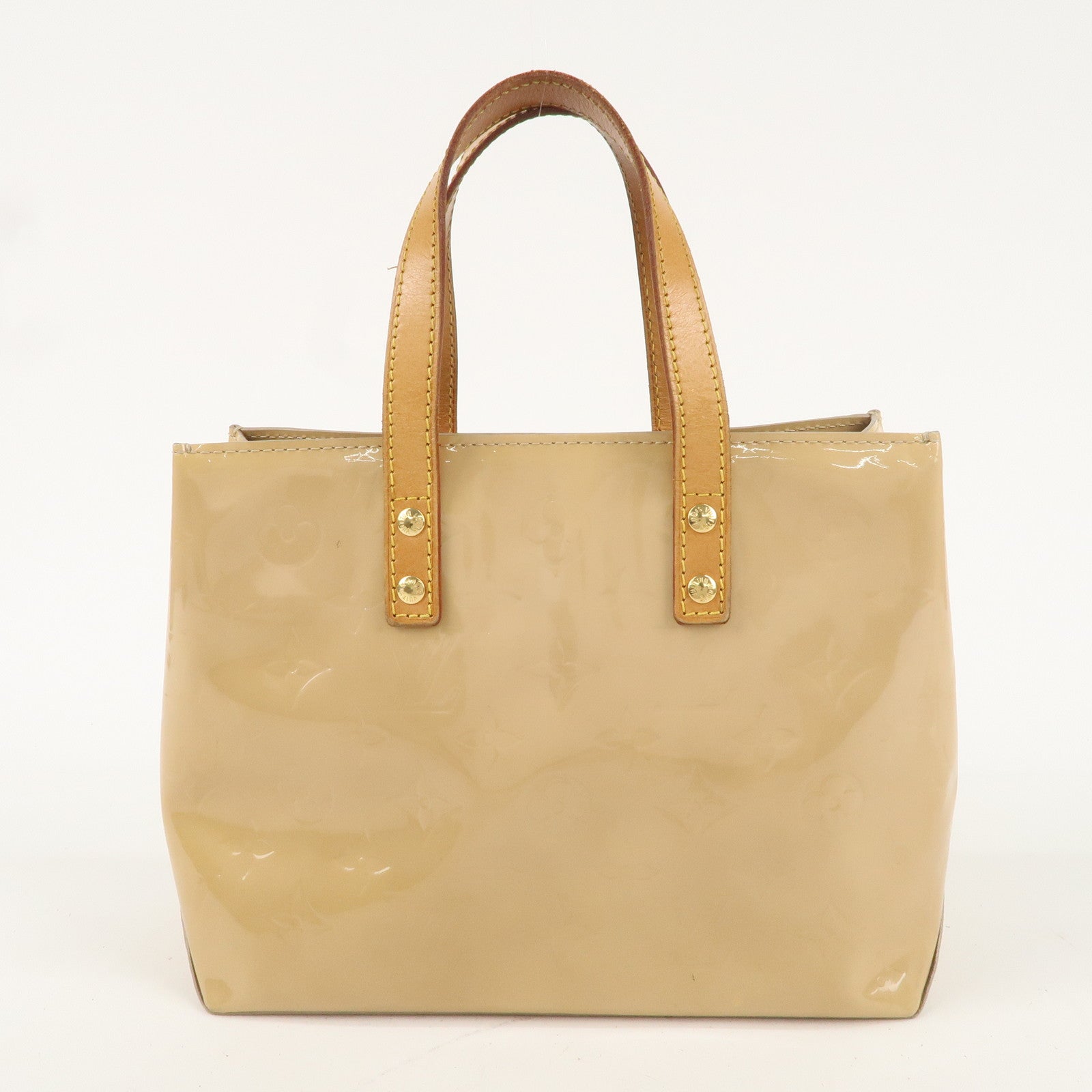 Louis Vuitton Monogram Vernis Lead PM Hand Bag Beige M91144