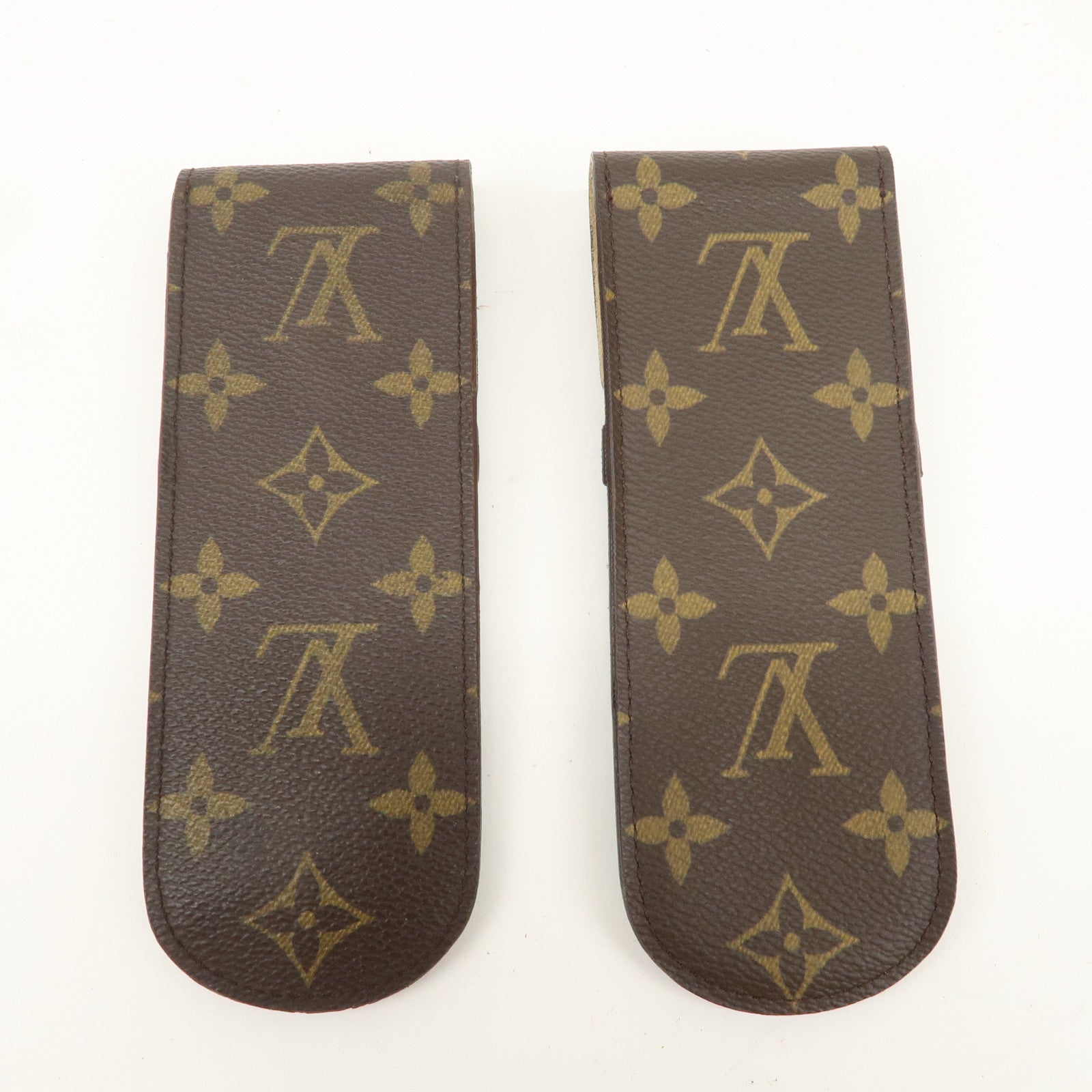 Louis Vuitton Monogram Set of 2 etui stylo Pen Case Brown M62990