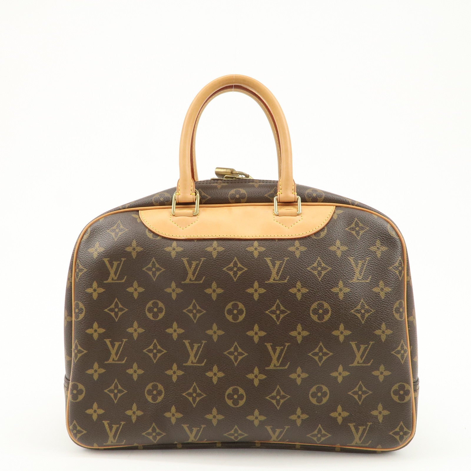 Louis Vuitton Monogram Deauville Hand Bag Brown M47270 Used