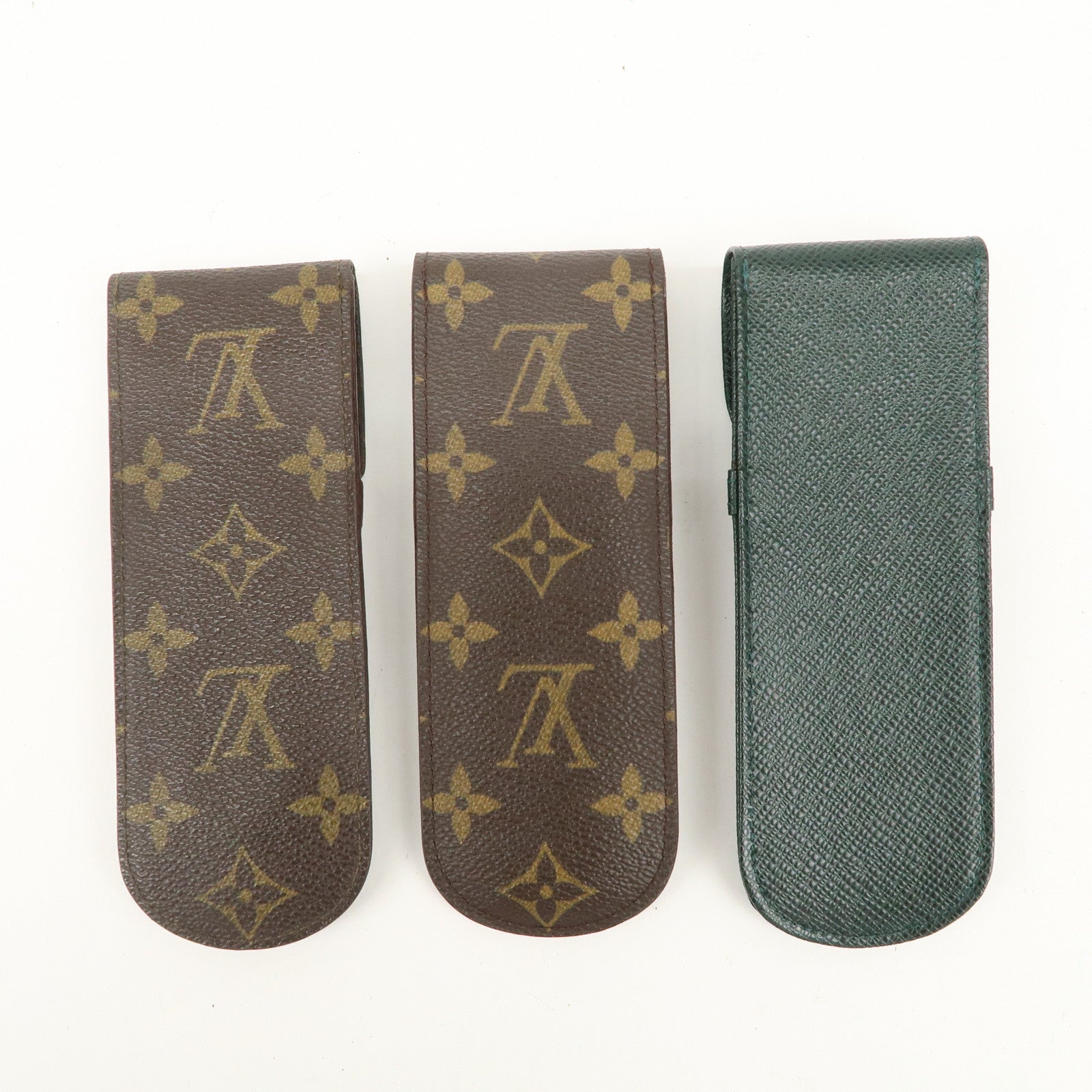 Louis Vuitton Monogram Taiga Set of 3 Glasses Case M62990 M30364