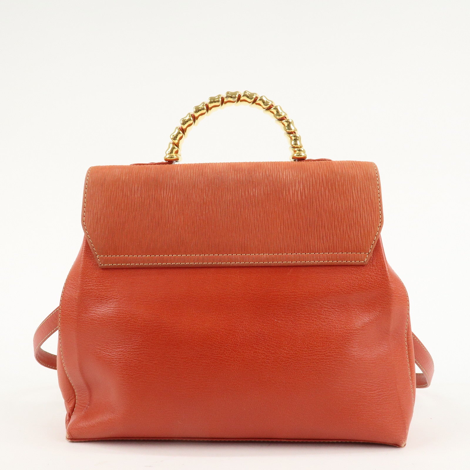 LOEWE Velazquez Suede Leather 2Way Bag Hand Bag Orange