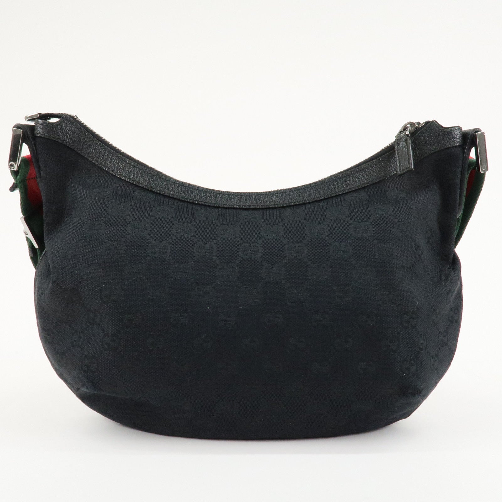 GUCCI Sherry GG Canvas Leather Shoulder Bag Black 181092 Used