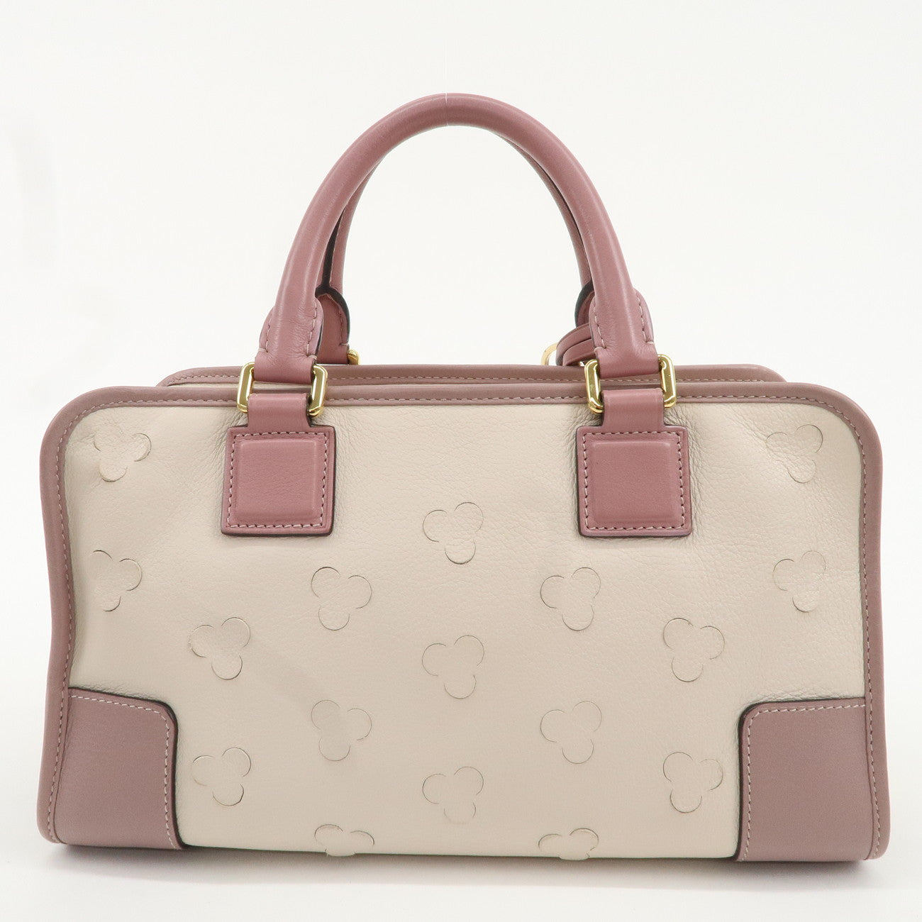 LOEWE Leather Bag Amazona 28 Cherry Blossom White Pink Beige