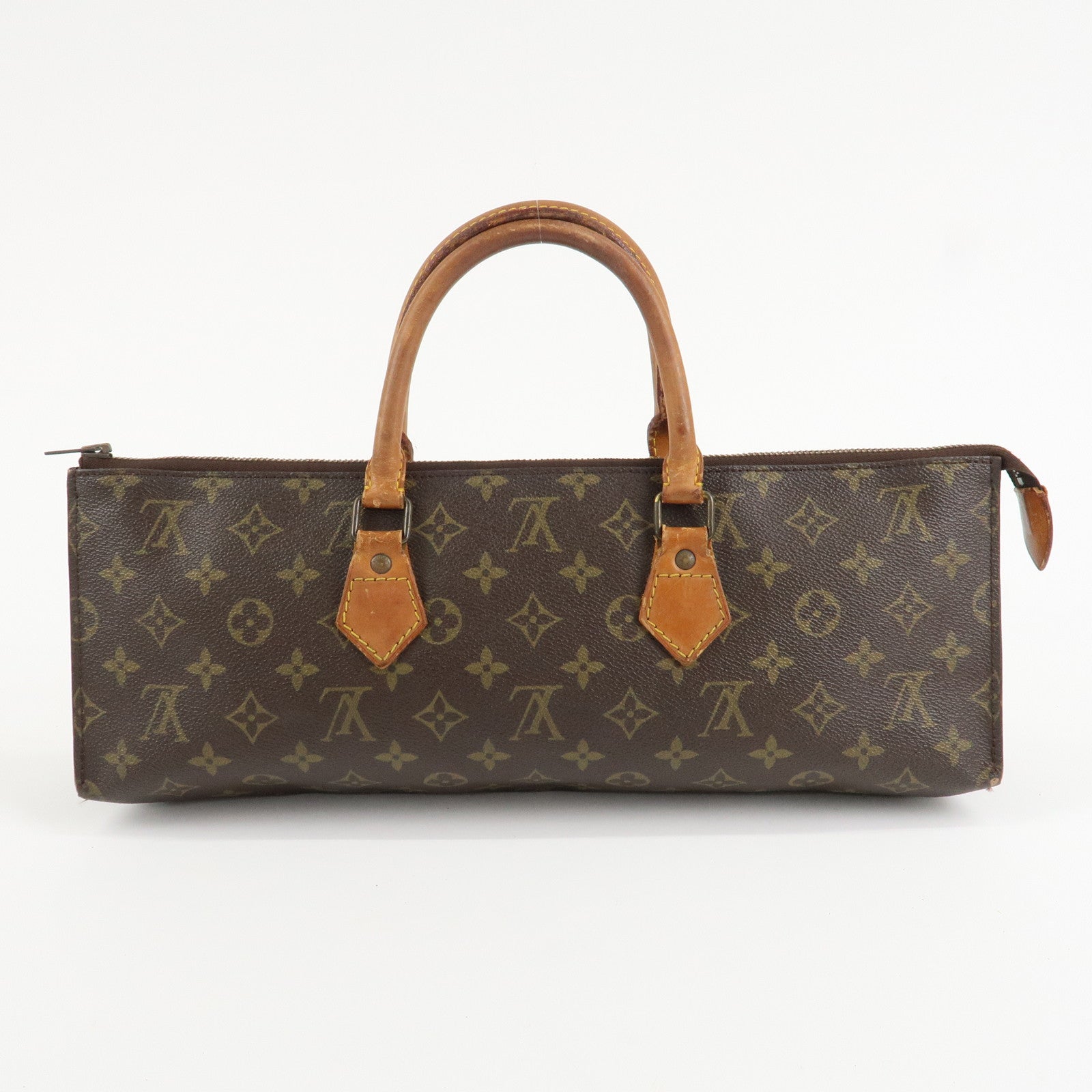 Louis Vuitton Monogram Sac Triangle Hand Bag Brown M51360 Used