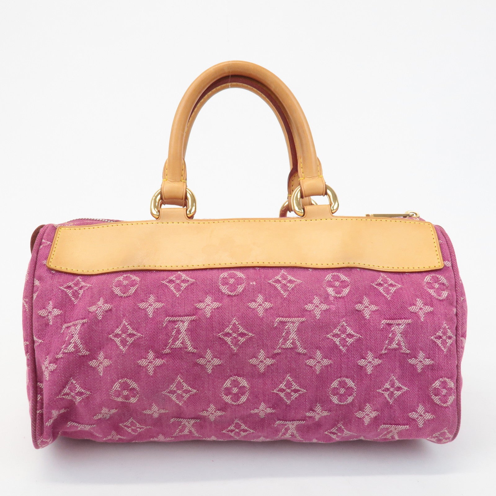 Louis Vuitton Monogram Denim Neo Speedy Boston Bag Pink M95214 Used