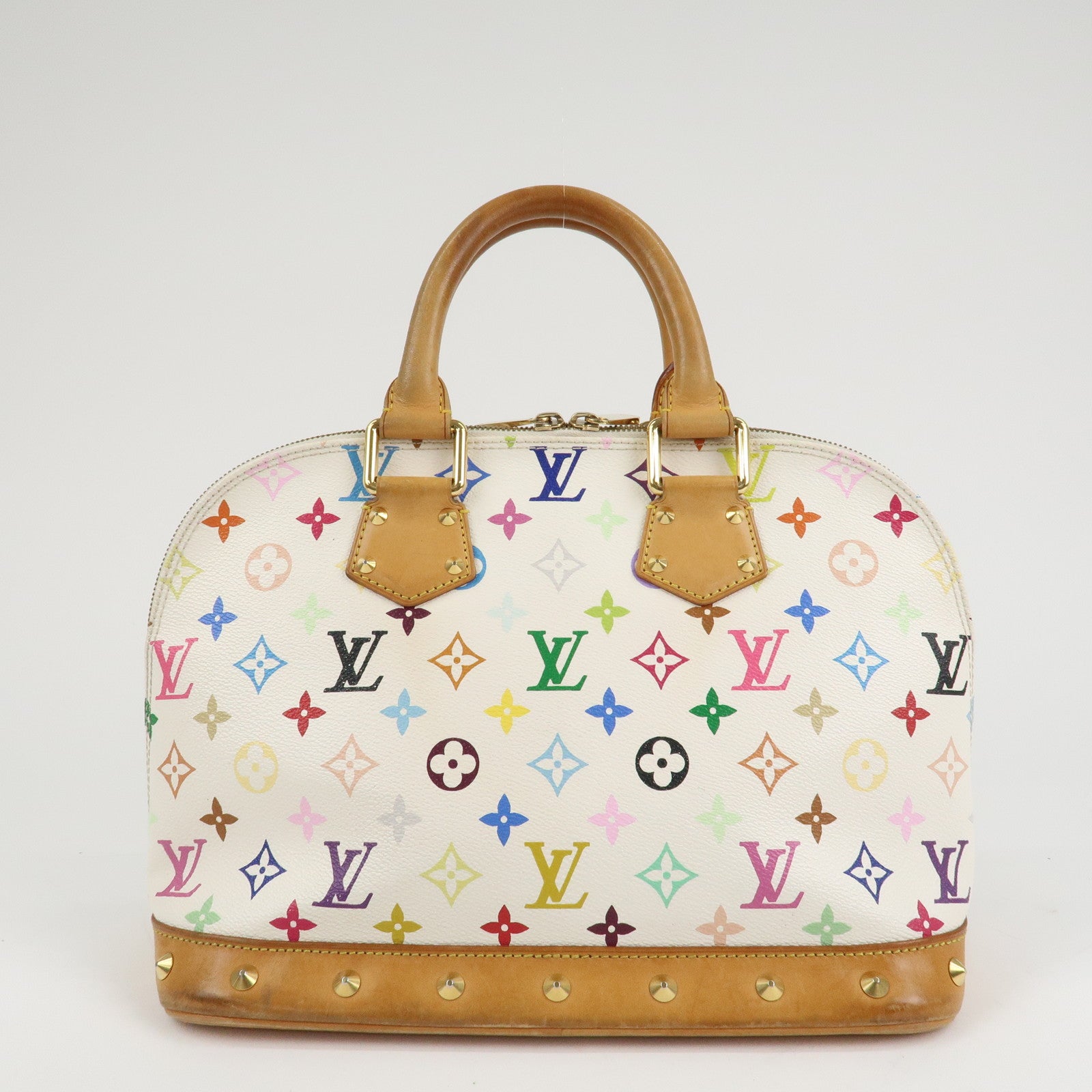 Louis Vuitton Monogram Multicolor Alma Hand Bag Blanc M92647 Used