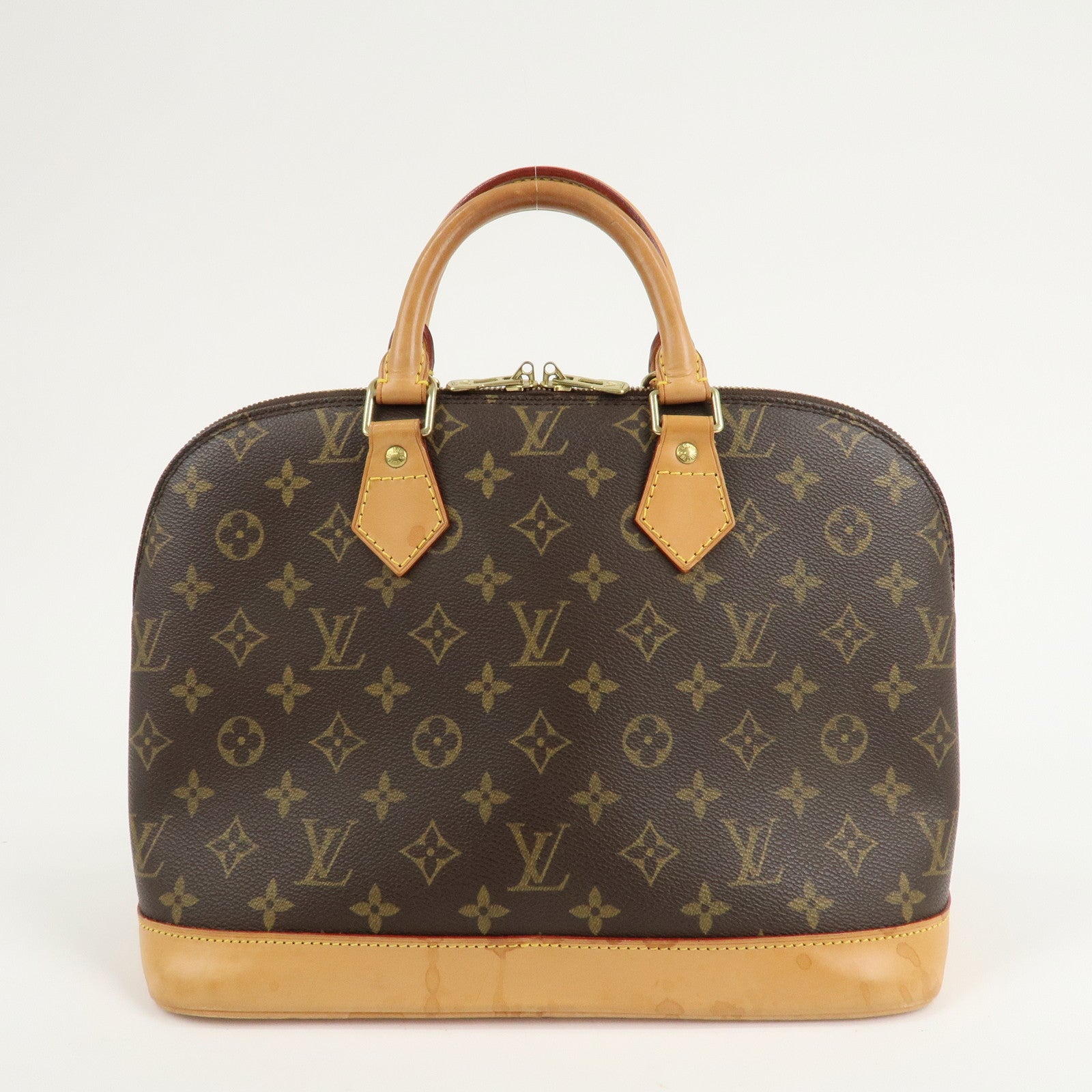 Louis Vuitton Monogram Alma Hand Bag Brown Gold HDW M51130 Used