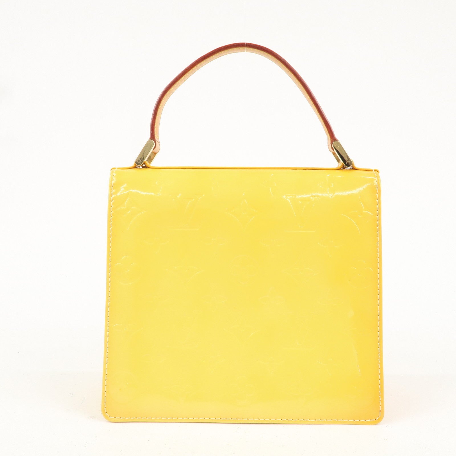 Louis Vuitton Vernis Spring Street Hand Bag Lime Yellow M91068