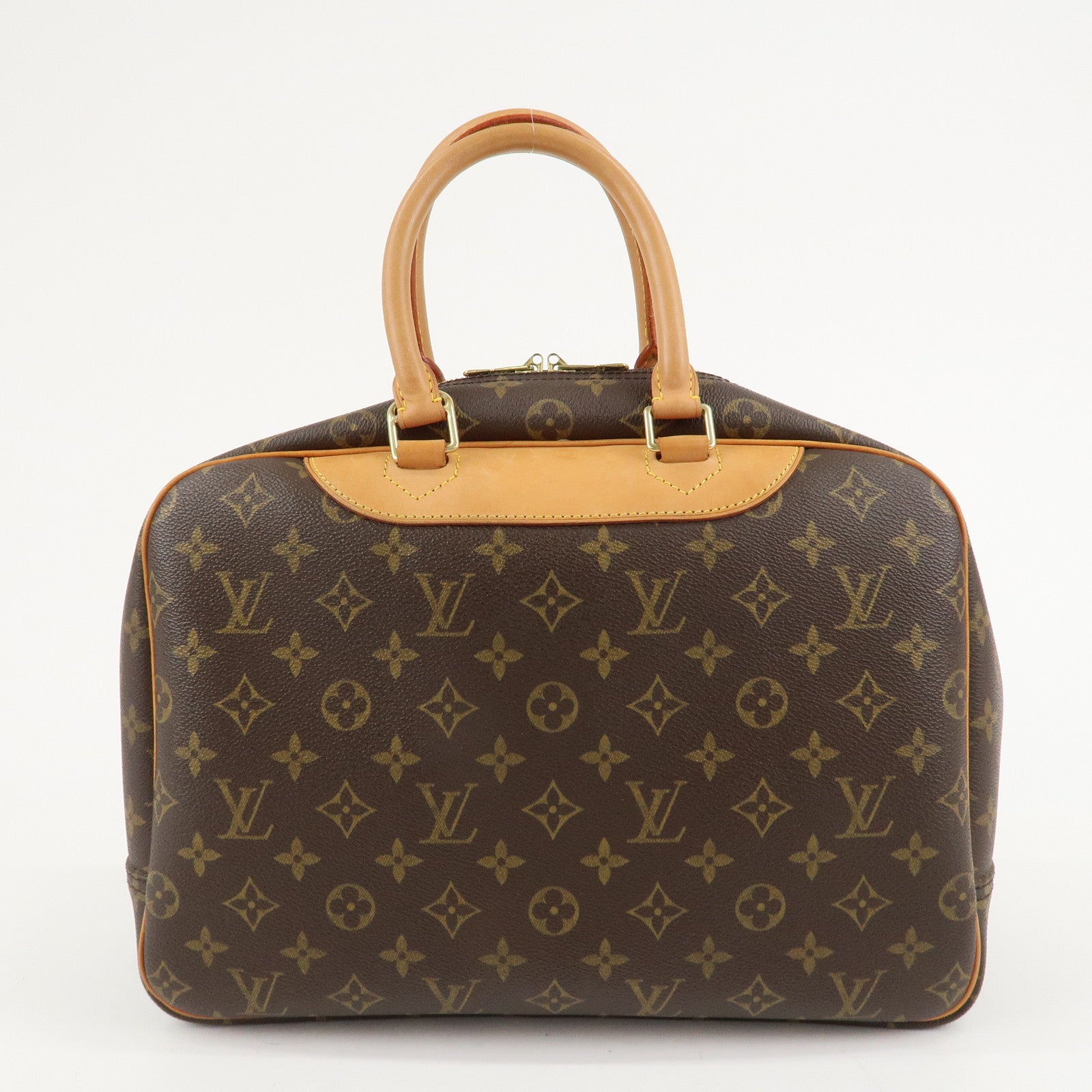 Louis Vuitton Monogram Deauville Hand Bag Brown M47270 Used