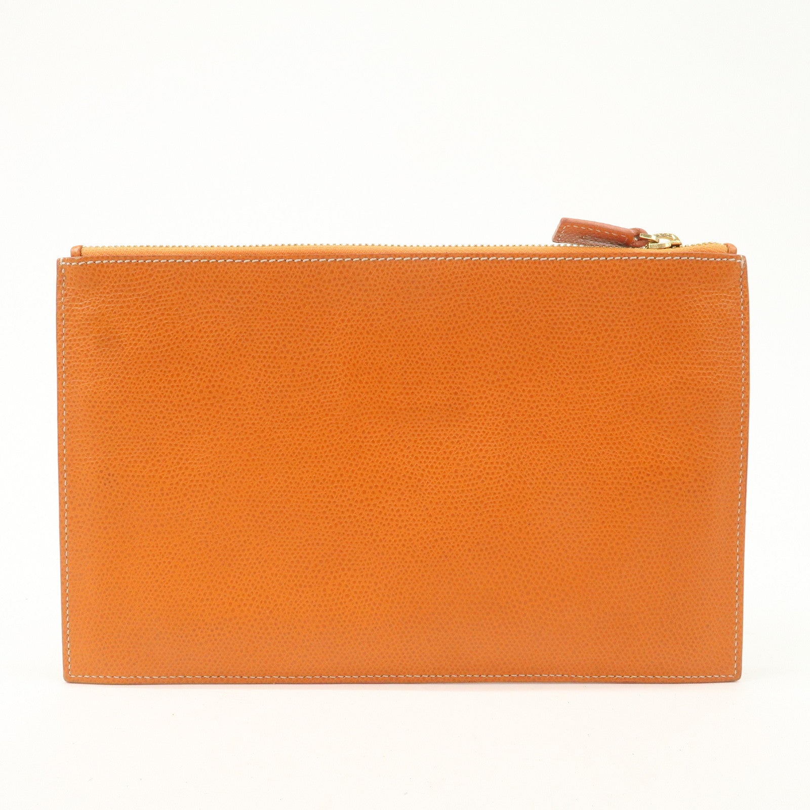 LOEWE Leather Clutch Bag Second Bag Accessory Pouch Orange Used