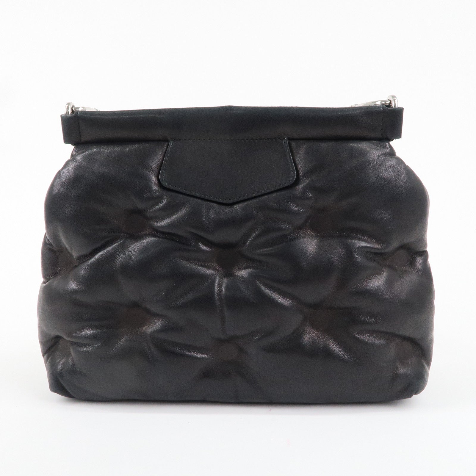 Maison Margiela Leather Grand Slam Shoulder Bag Black