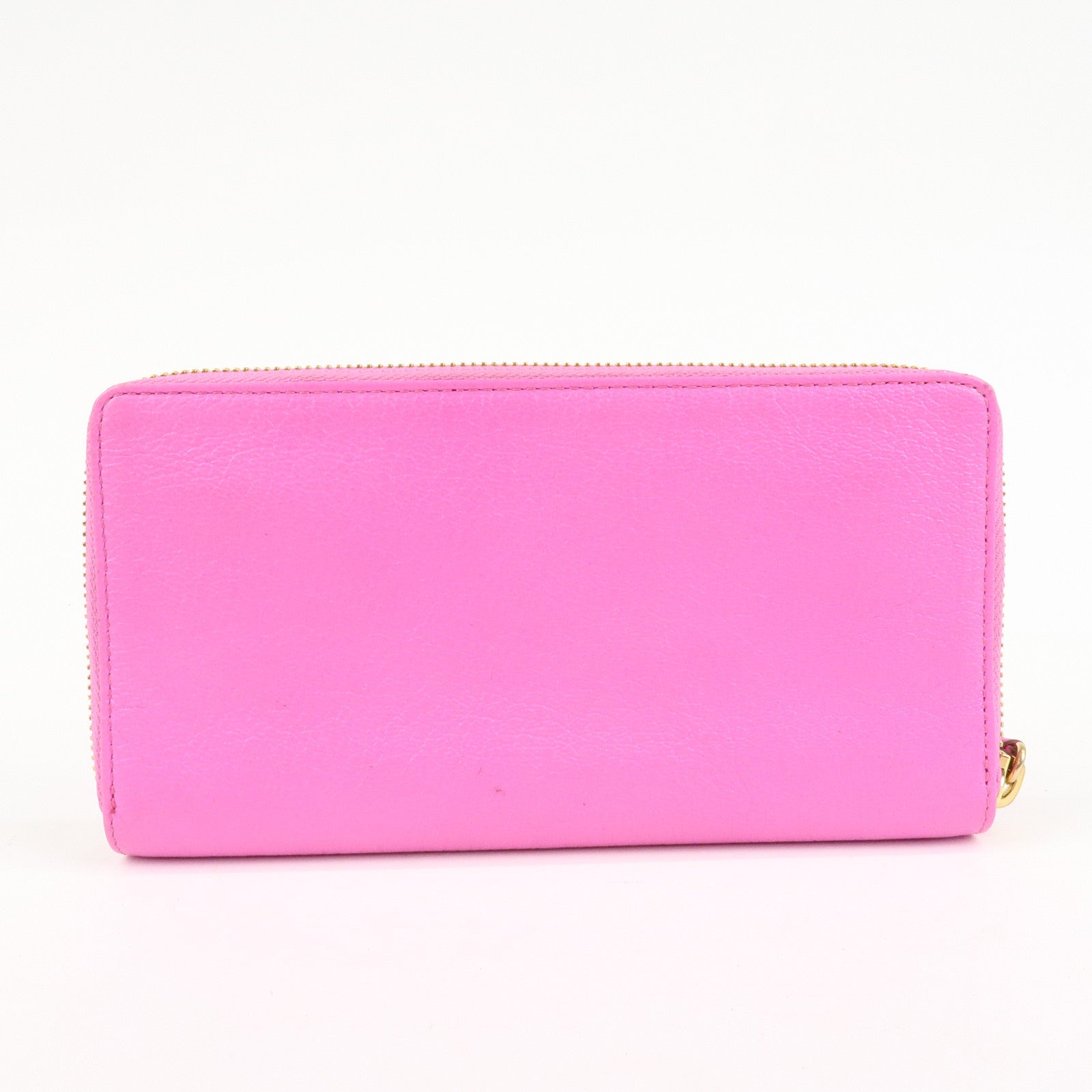 BALENCIAGA Leather Classic Continental Zip Wallet Pink 390187