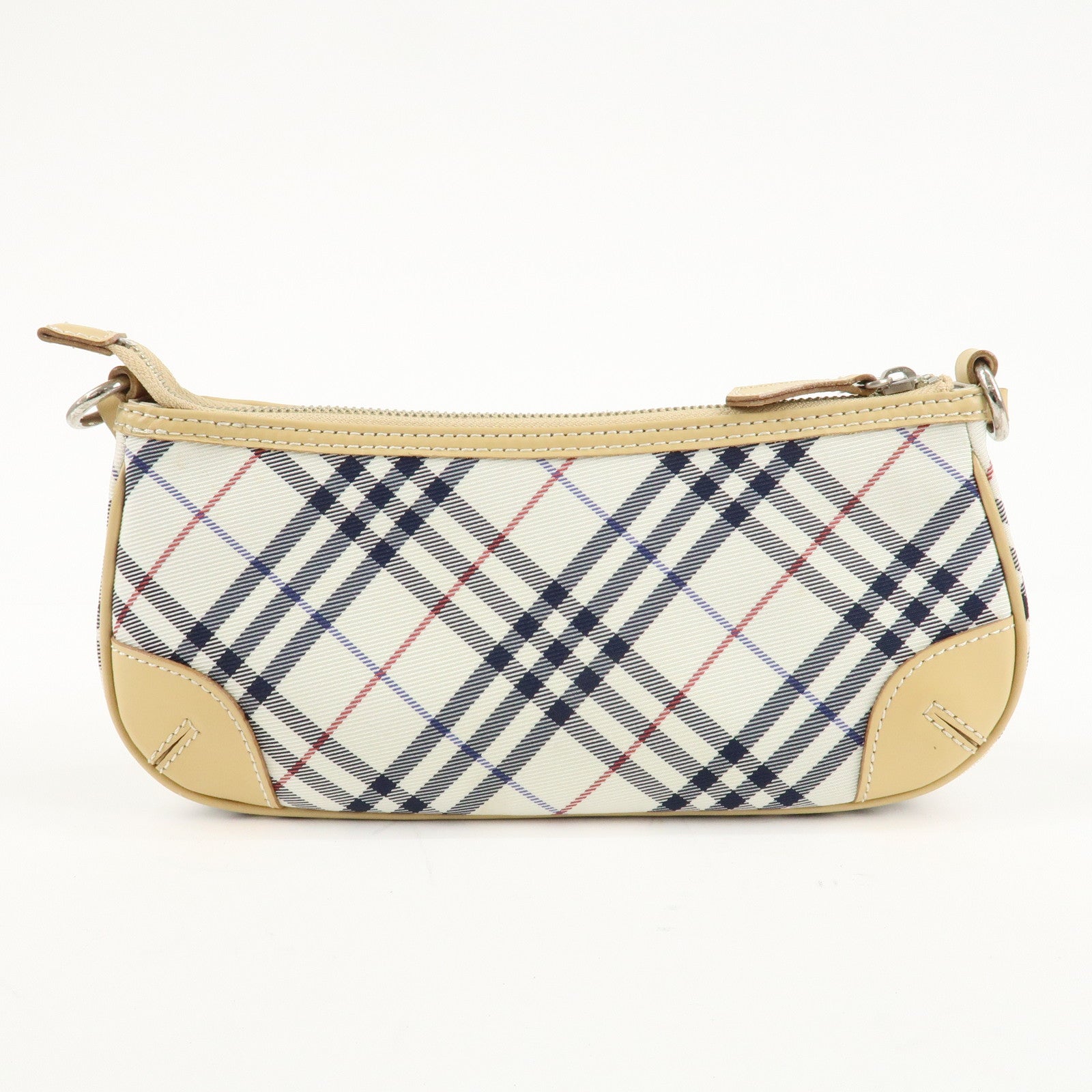 BURBERRY London Canvas Leather Nova Plaid Shoulder Bag Beige Ivory