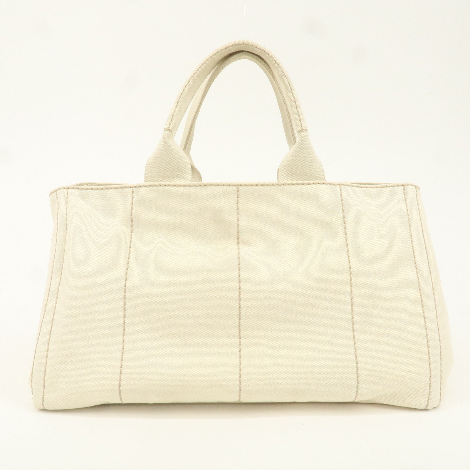 PRADA Logo Canapa Large Canvas Tote Hand Bag Ivory BN1872