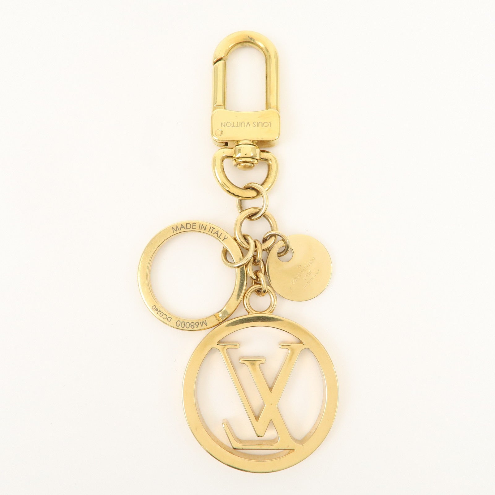 Louis Vuitton LV Circle Key Chain Bag Charm Gold M68000 Used