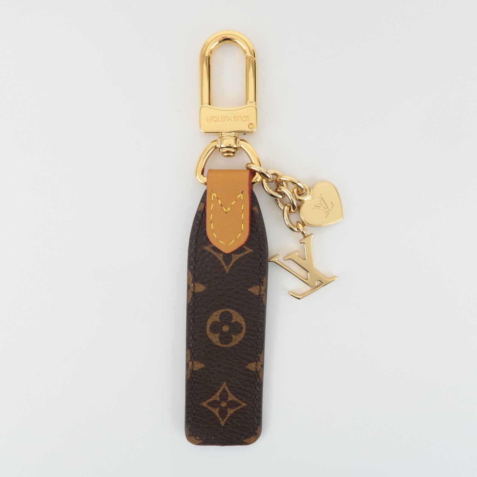 Louis Vuitton Monogram LV Cherished Key Chain Charm M01184 Used