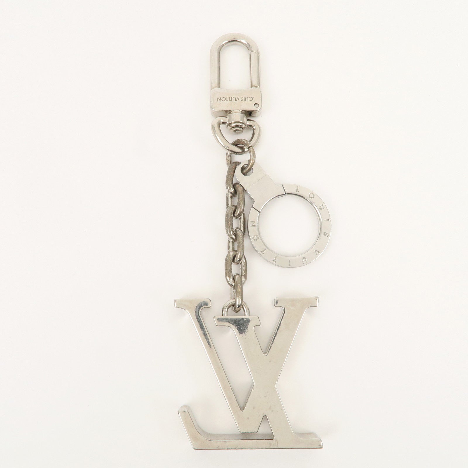 Louis Vuitton Porte Cles Initial LV Bag Charm Silver M65071 Used