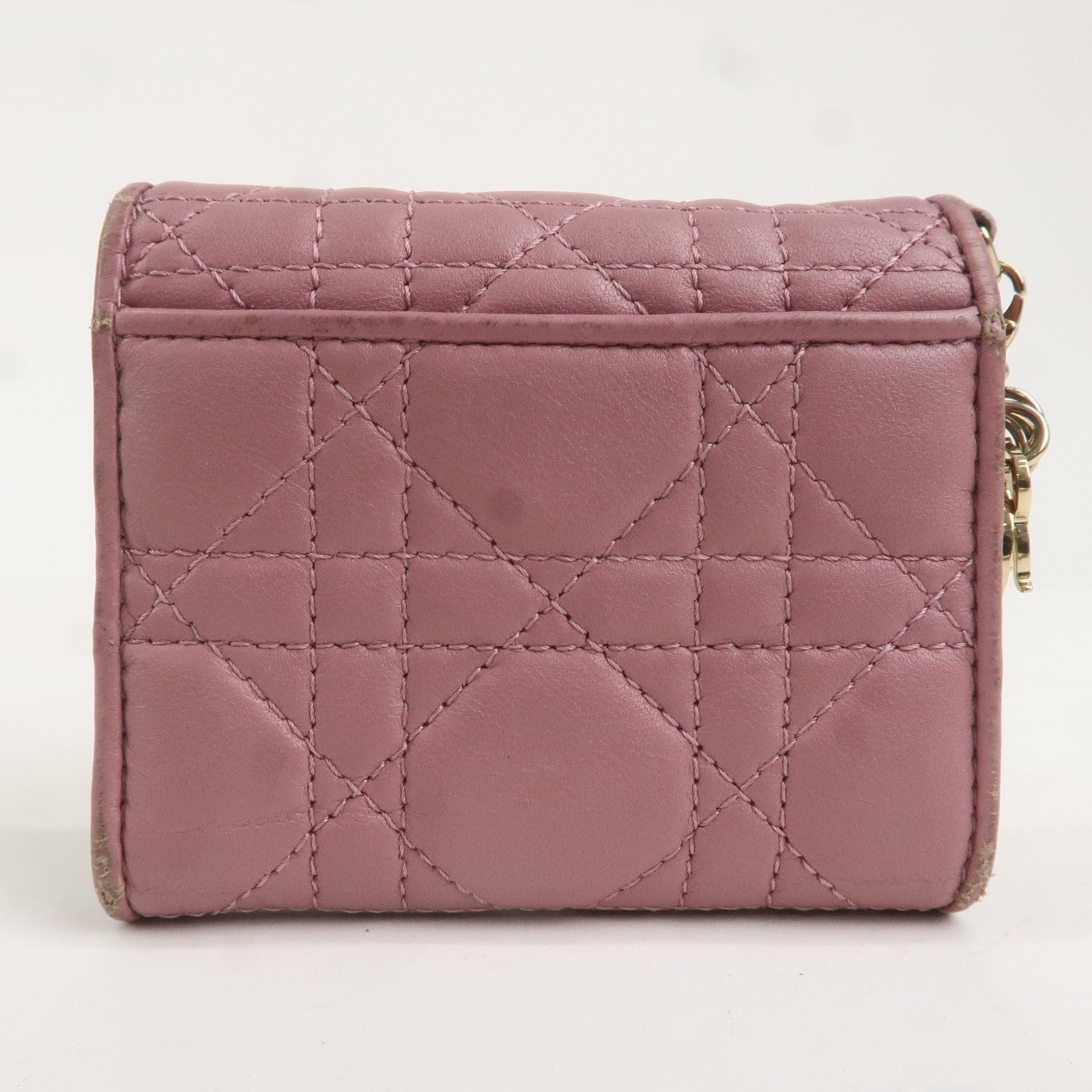 Christian Dior Cannage Leather Lotus Wallet Pink