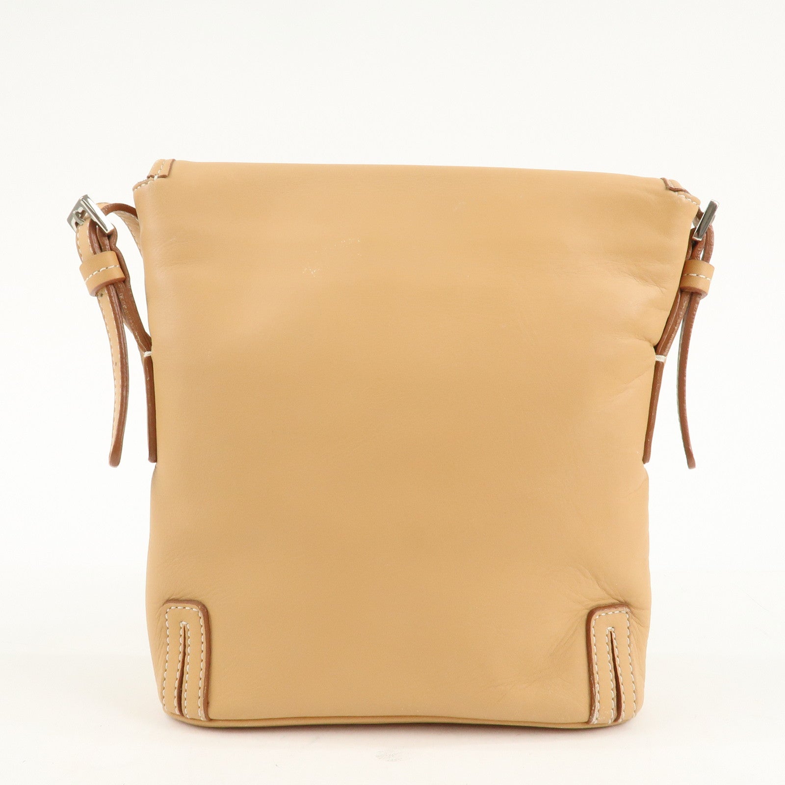 BURBERRY Leather Shoulder Bag Crossbody Bag Beige