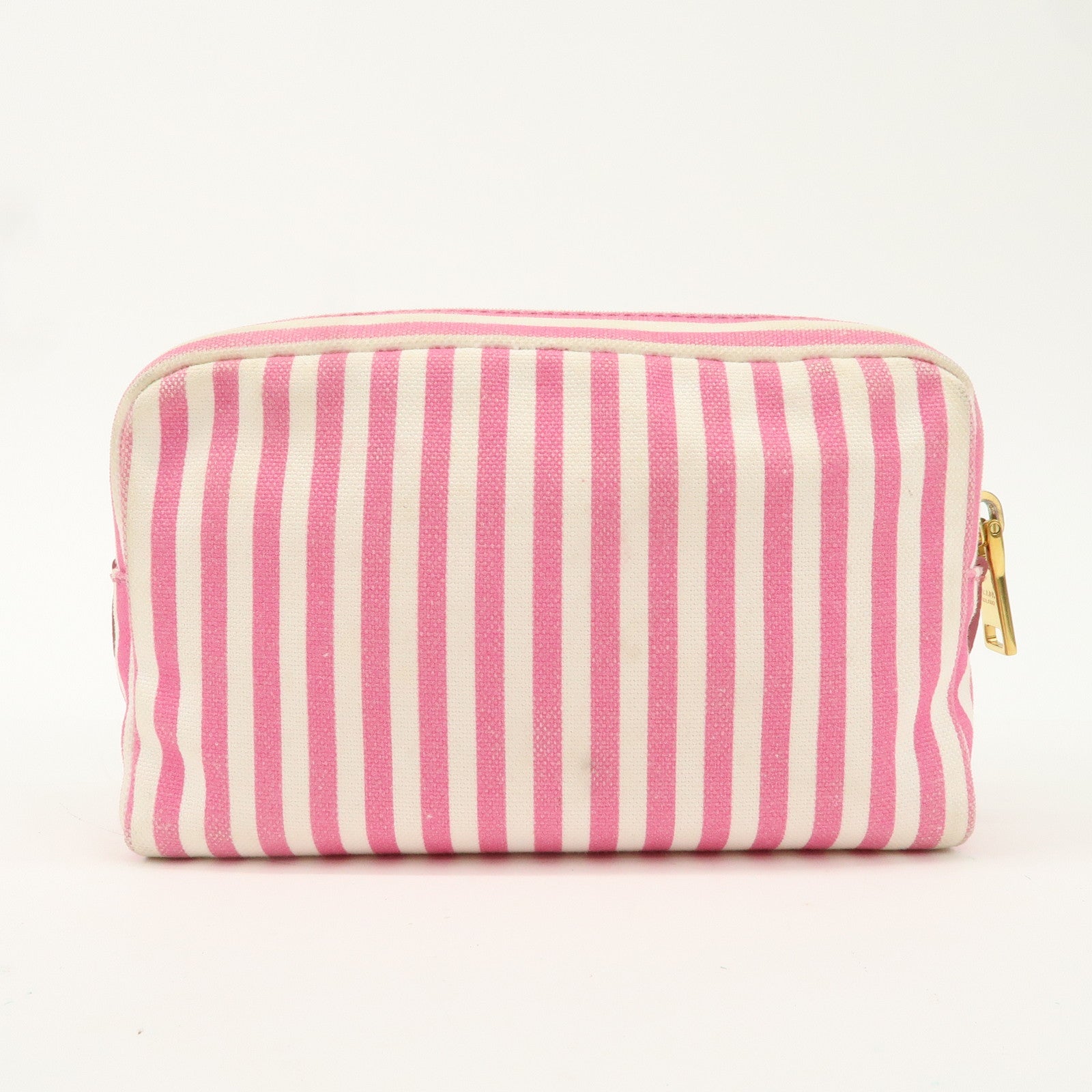 PRADA Capana Canvas Pouch Pink White Stripe 1NA021