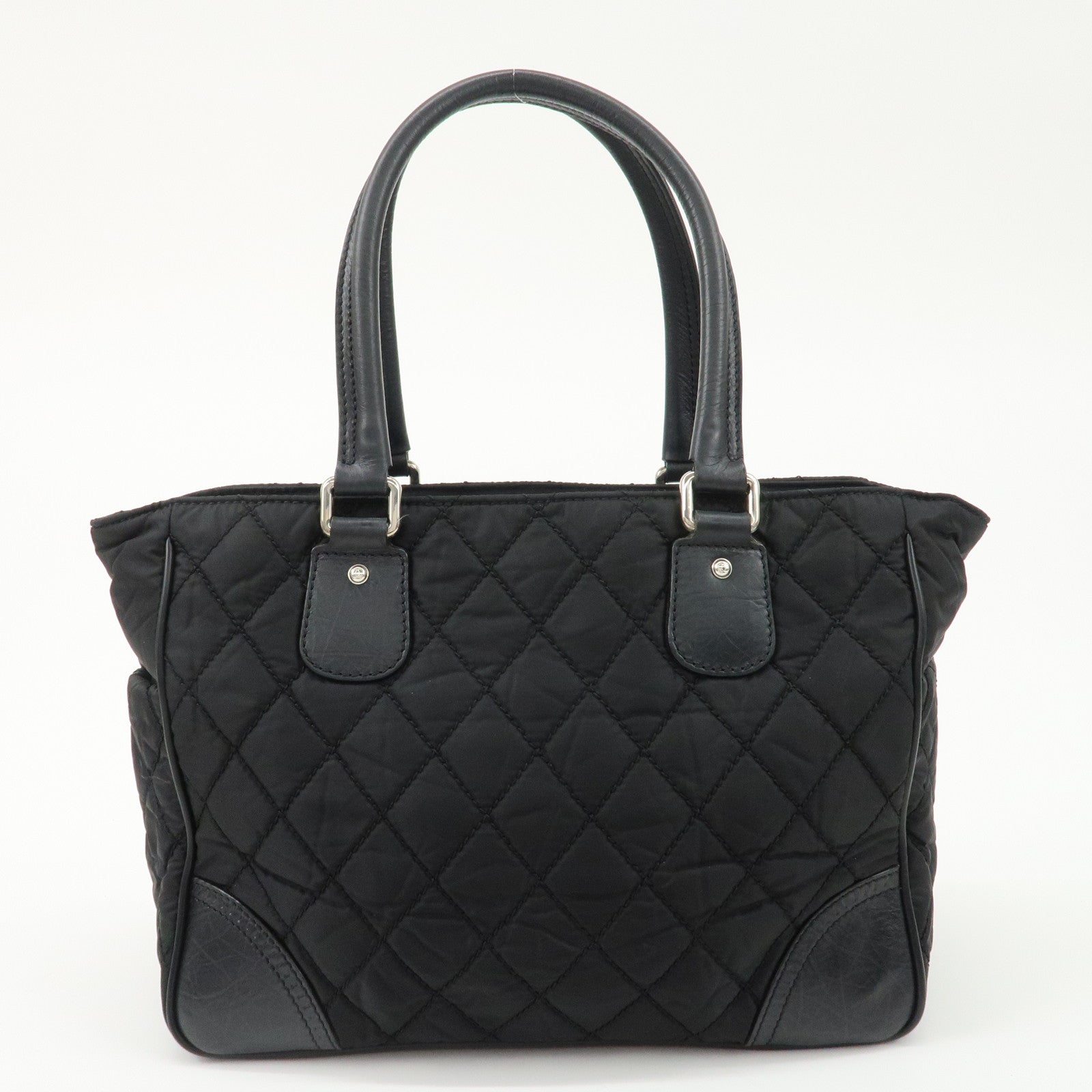 CHANEL Paris New York Wild Stitch Nylon Leather Coco Mark Tote Bag