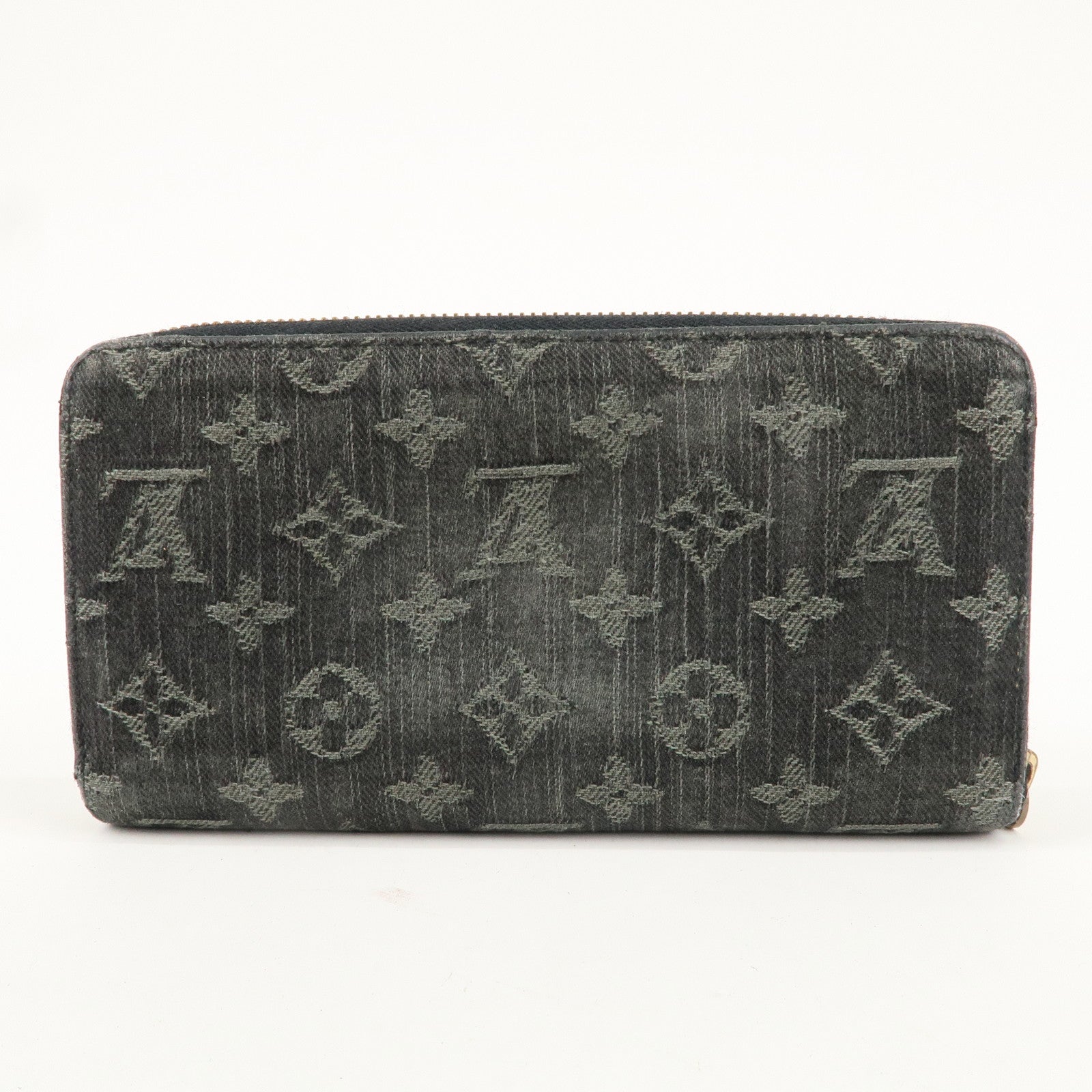 Louis Vuitton Monogram Denim Zippy Wallet Noir Black M95614