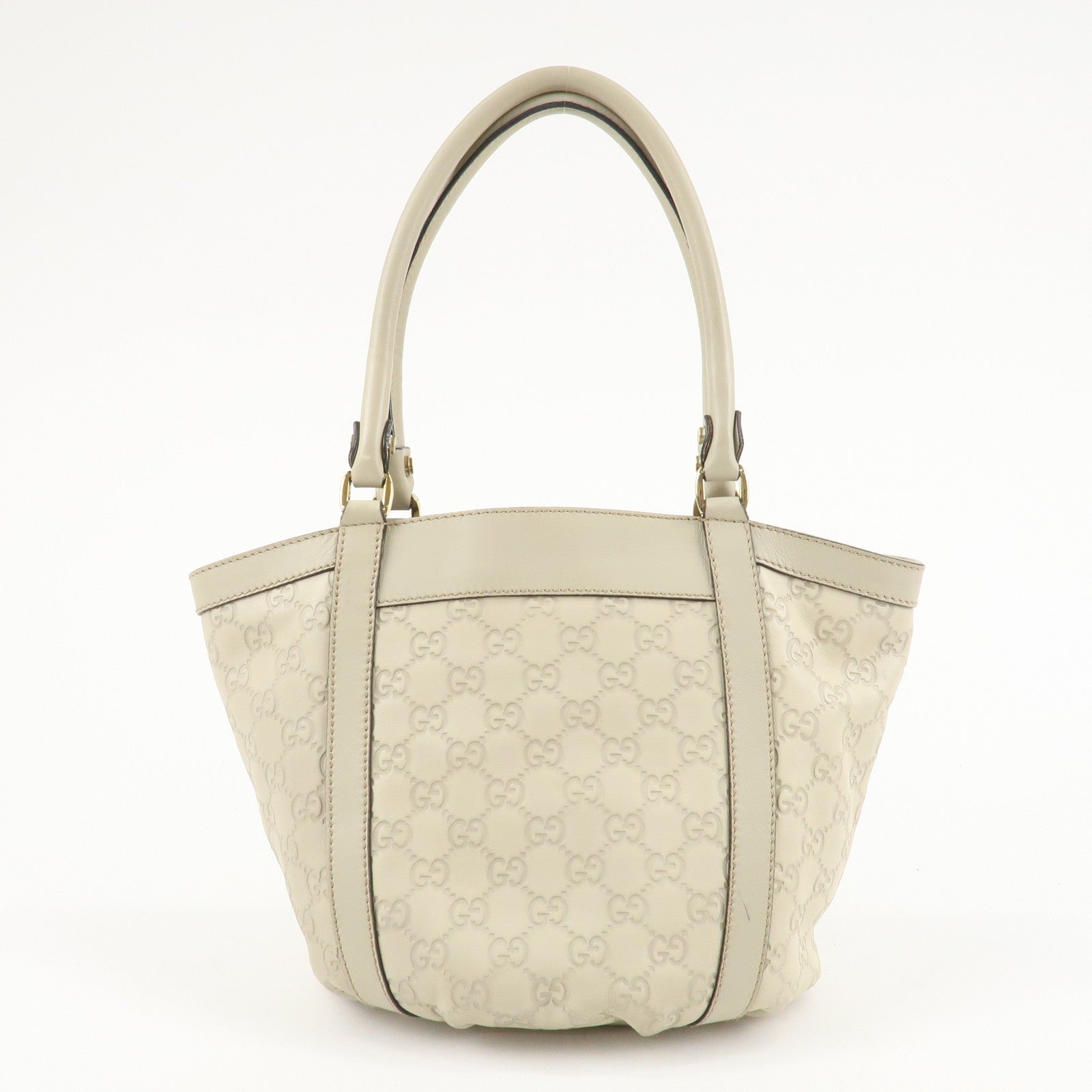 GUCCI Abbey GG Canvas Leather Shoulder Bag Ivory 211983 Used