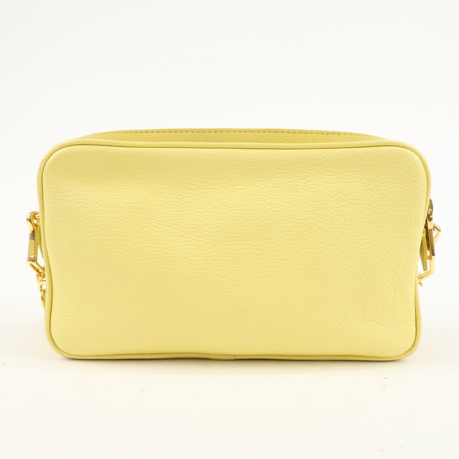 MIU MIU Leather MADRAS BICOLORE Shoulder Bag Yellow RT0539