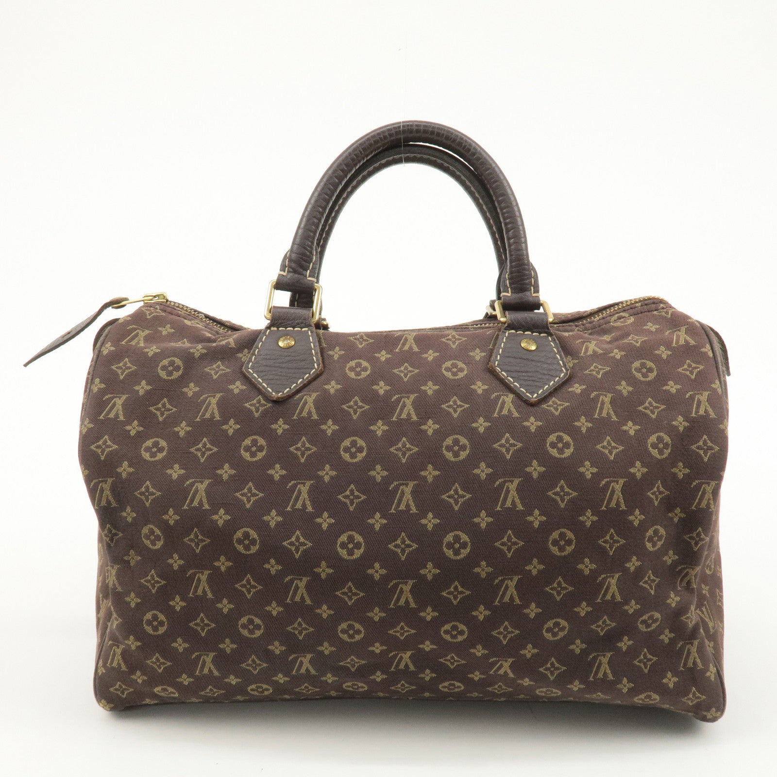 Louis Vuitton Monogram Mini Lin Speedy 30 Boston Bag Ebene M95224